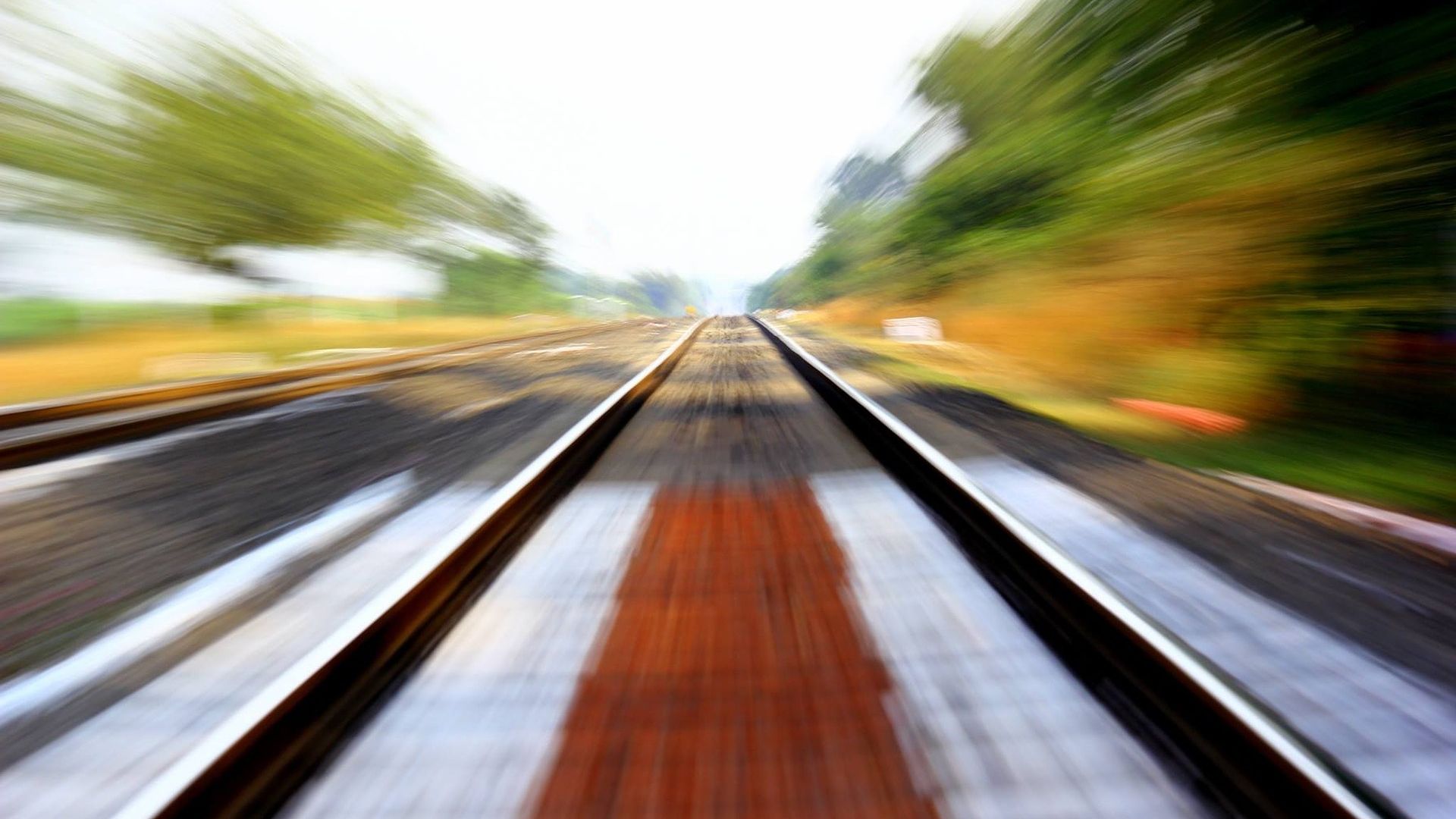Wallpaper Rail road, motion blur