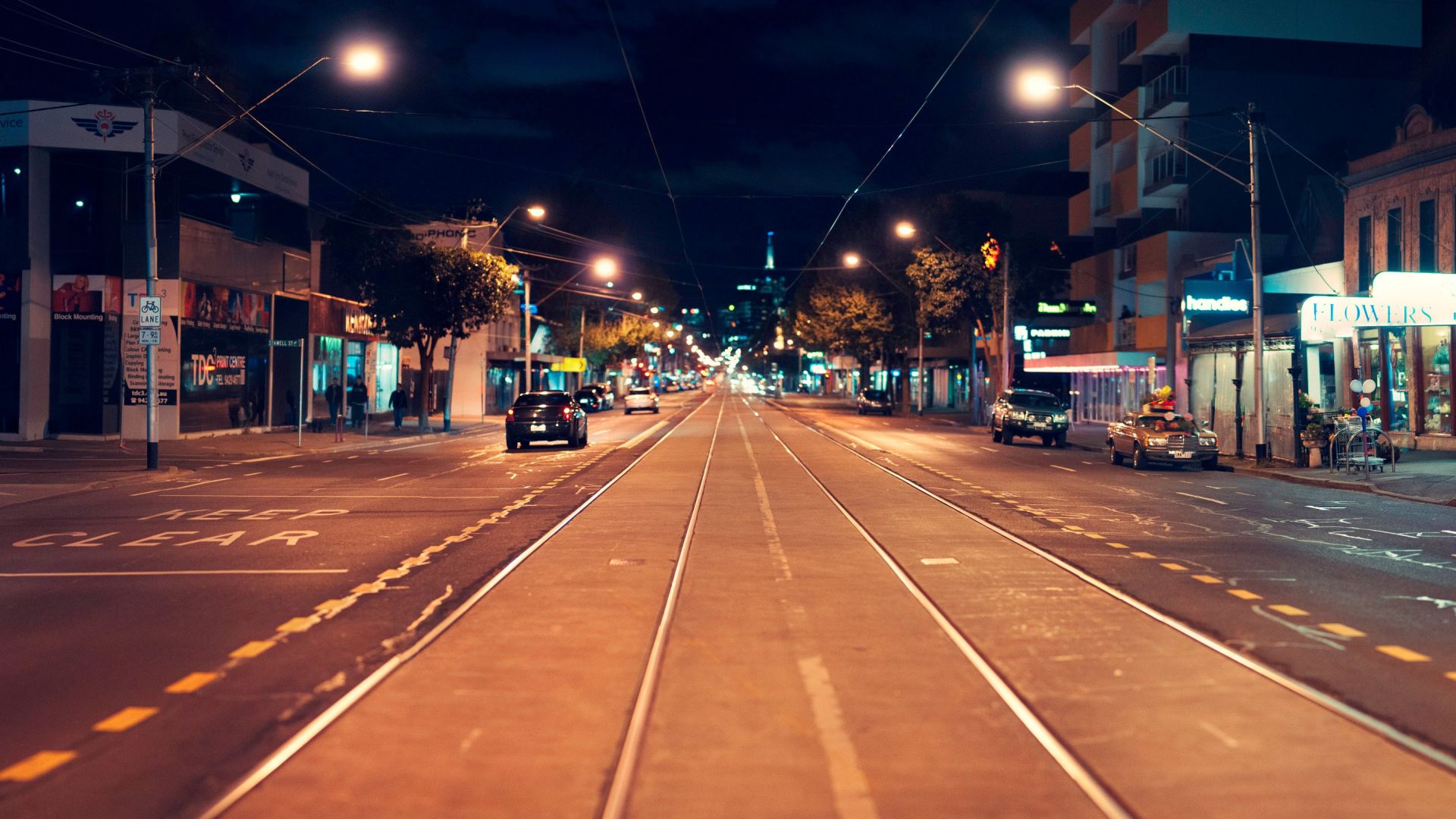 Wallpaper Street, road, Melbourne city, night