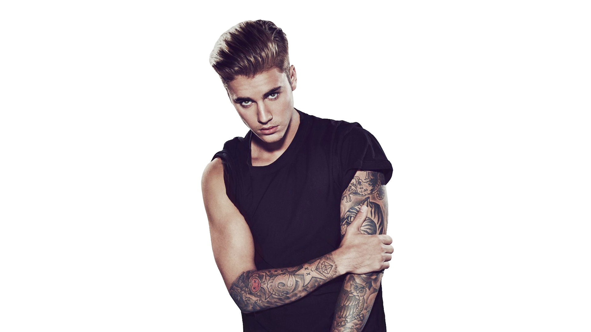 Wallpaper Justin Bieber's tattoo, Canadian singer