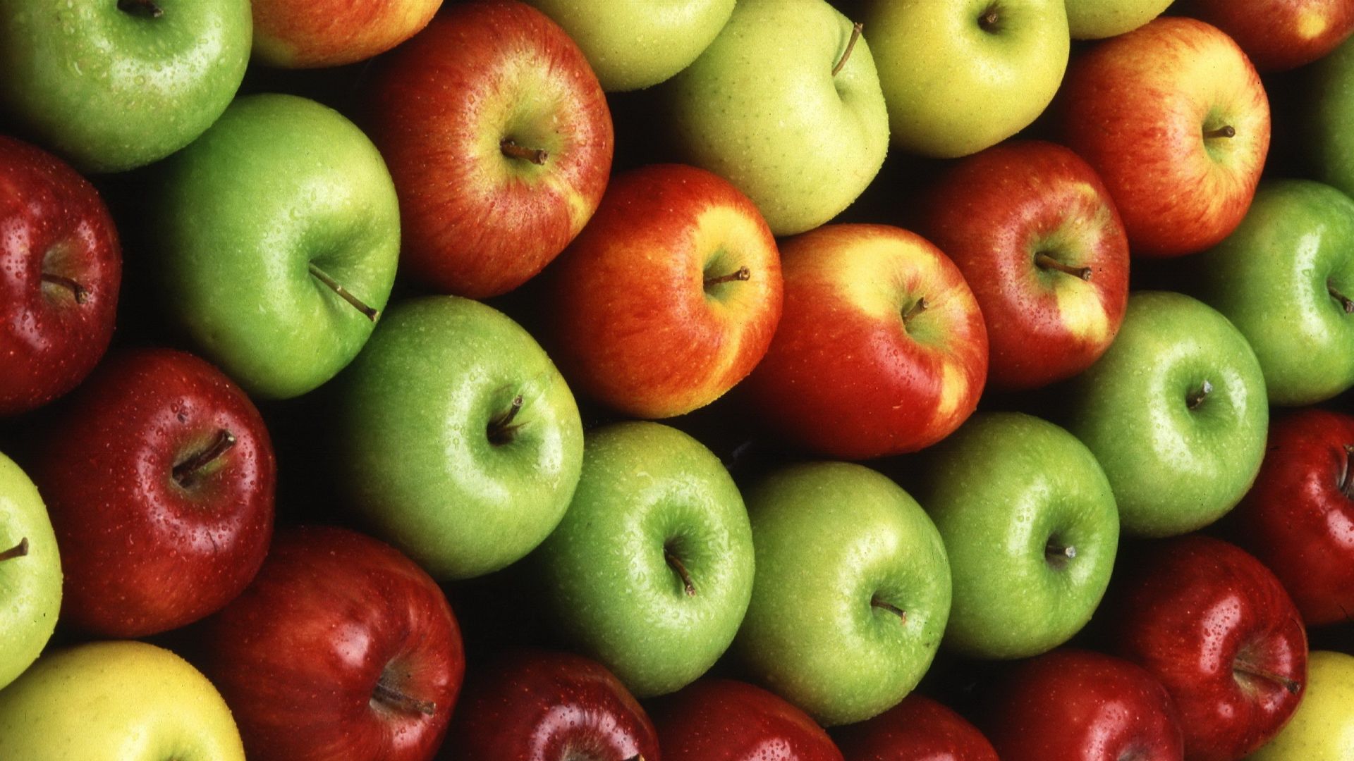 Wallpaper Red and green Apples, fruits, arrangement