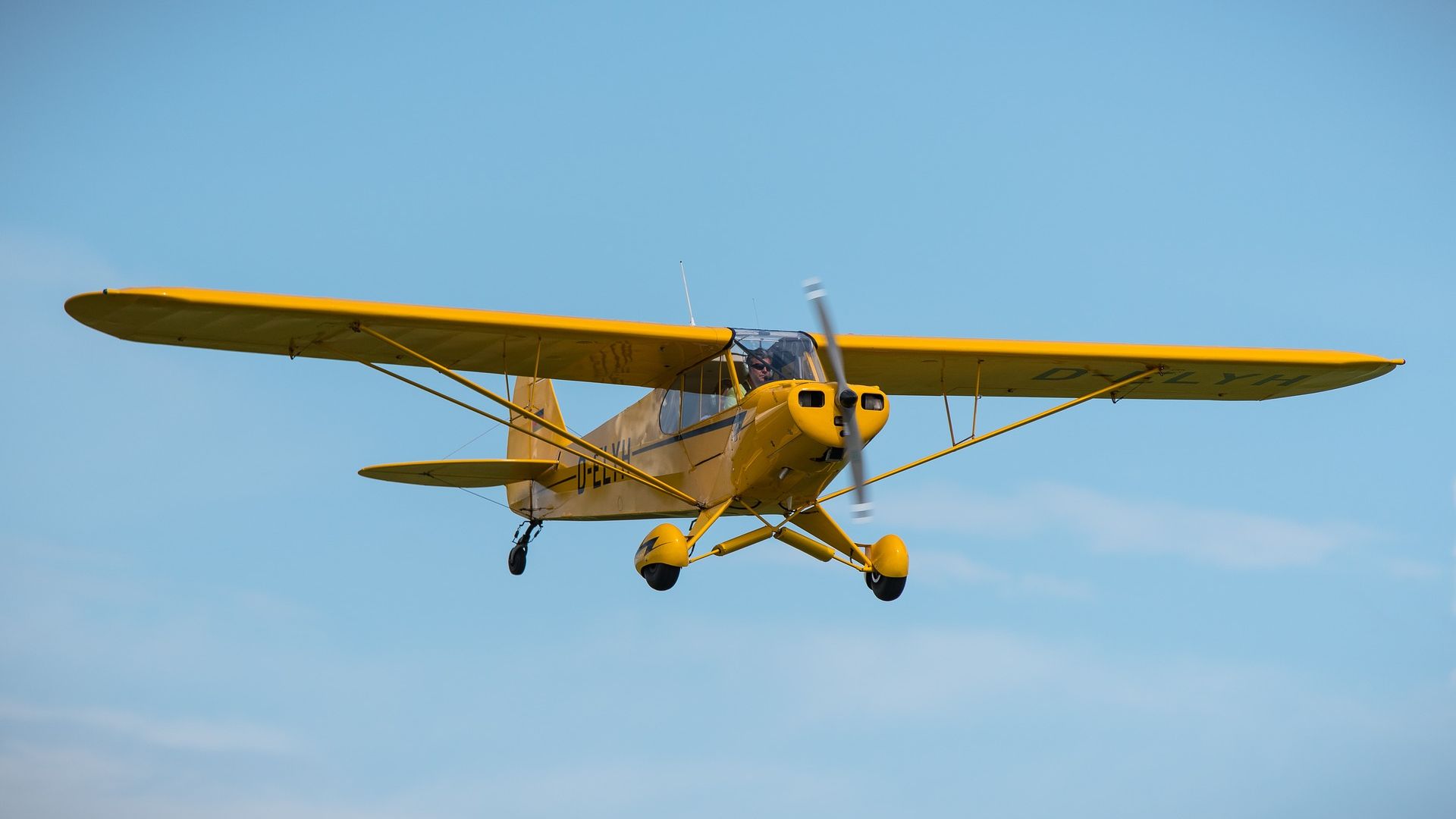 Wallpaper Yellow airplane, sky, aircraft