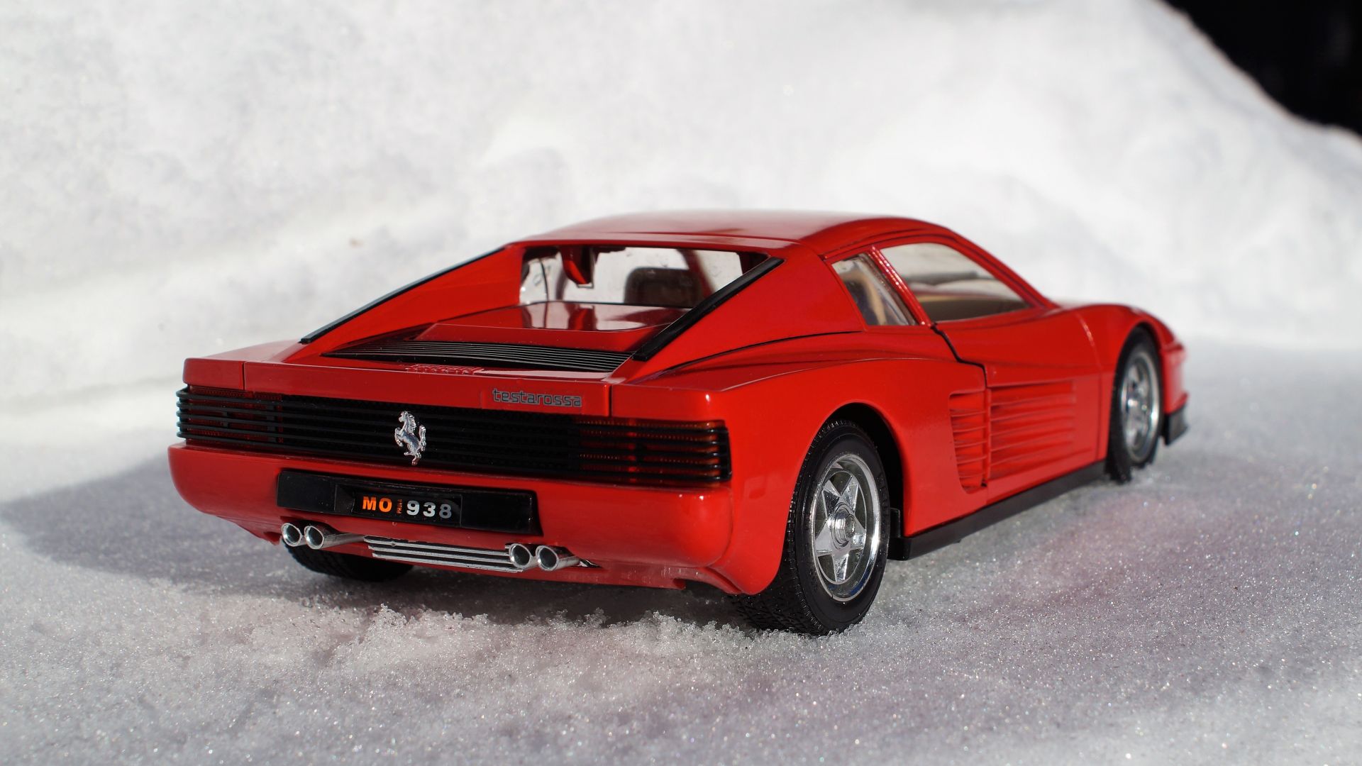 Wallpaper Model car, Ferrari Testarossa car, rear view, toy