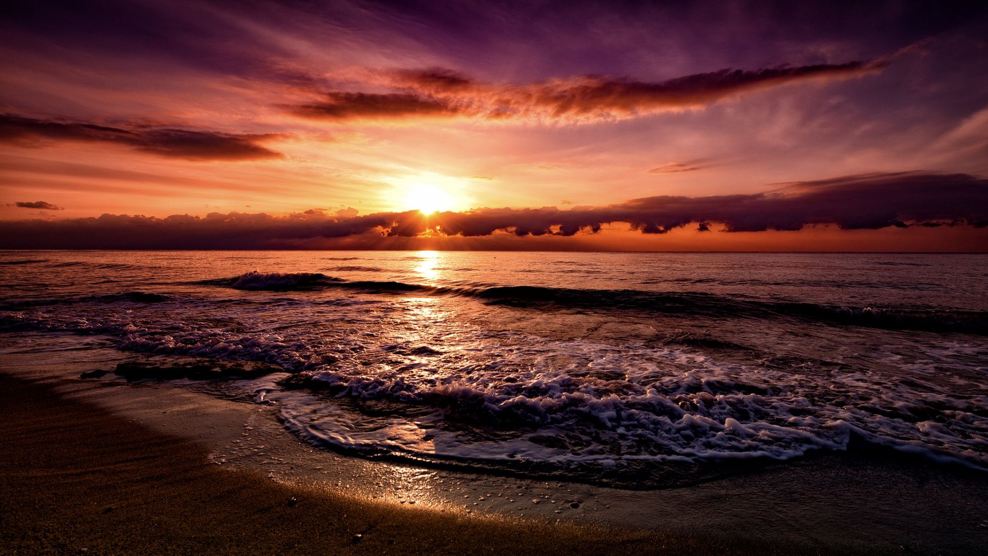 Desktop Wallpaper Horizon, Nature, Sunset, Beach, Hd Image, Picture,  Background, Qagju6