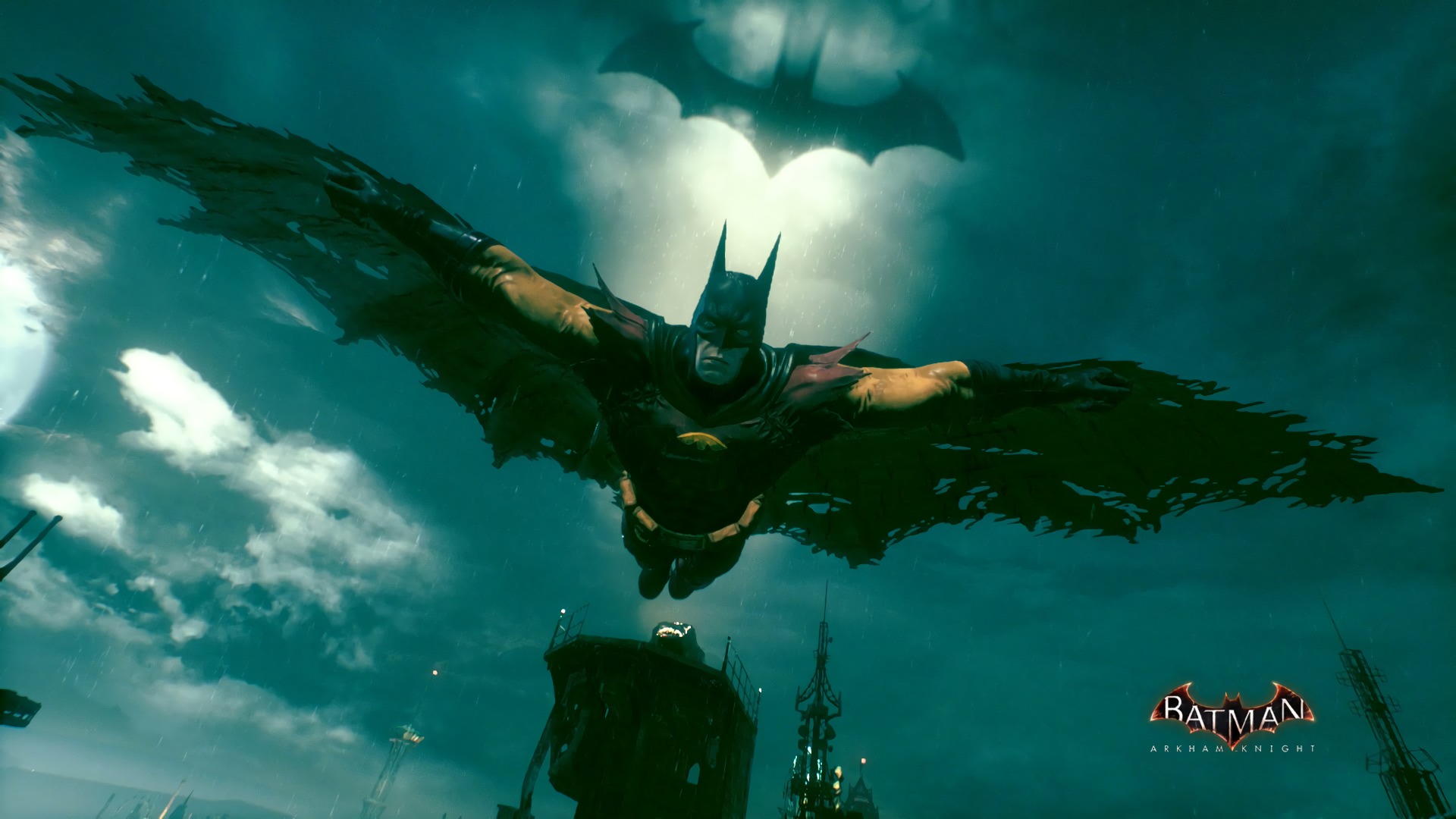 Wallpaper Batman: Arkham Knight video game, flying