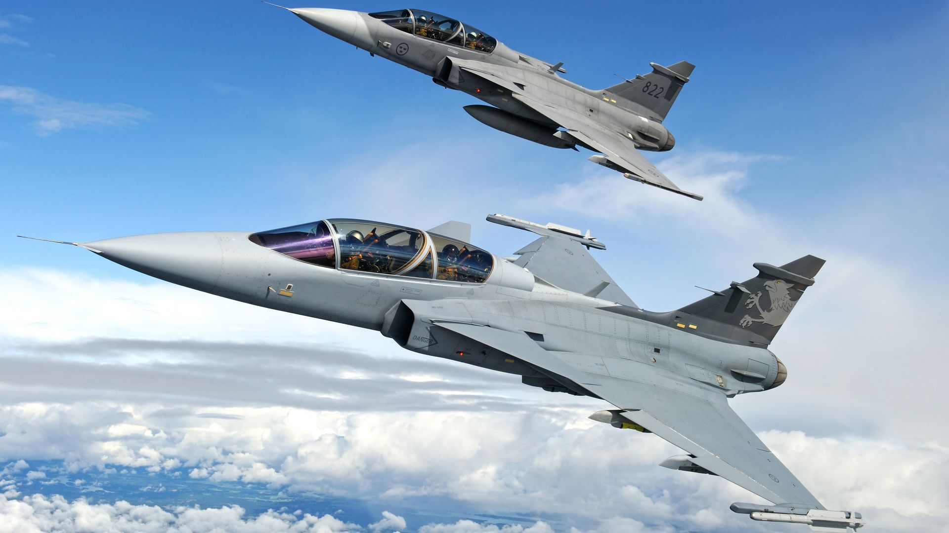 Wallpaper Saab jas 39 gripen fighters planes