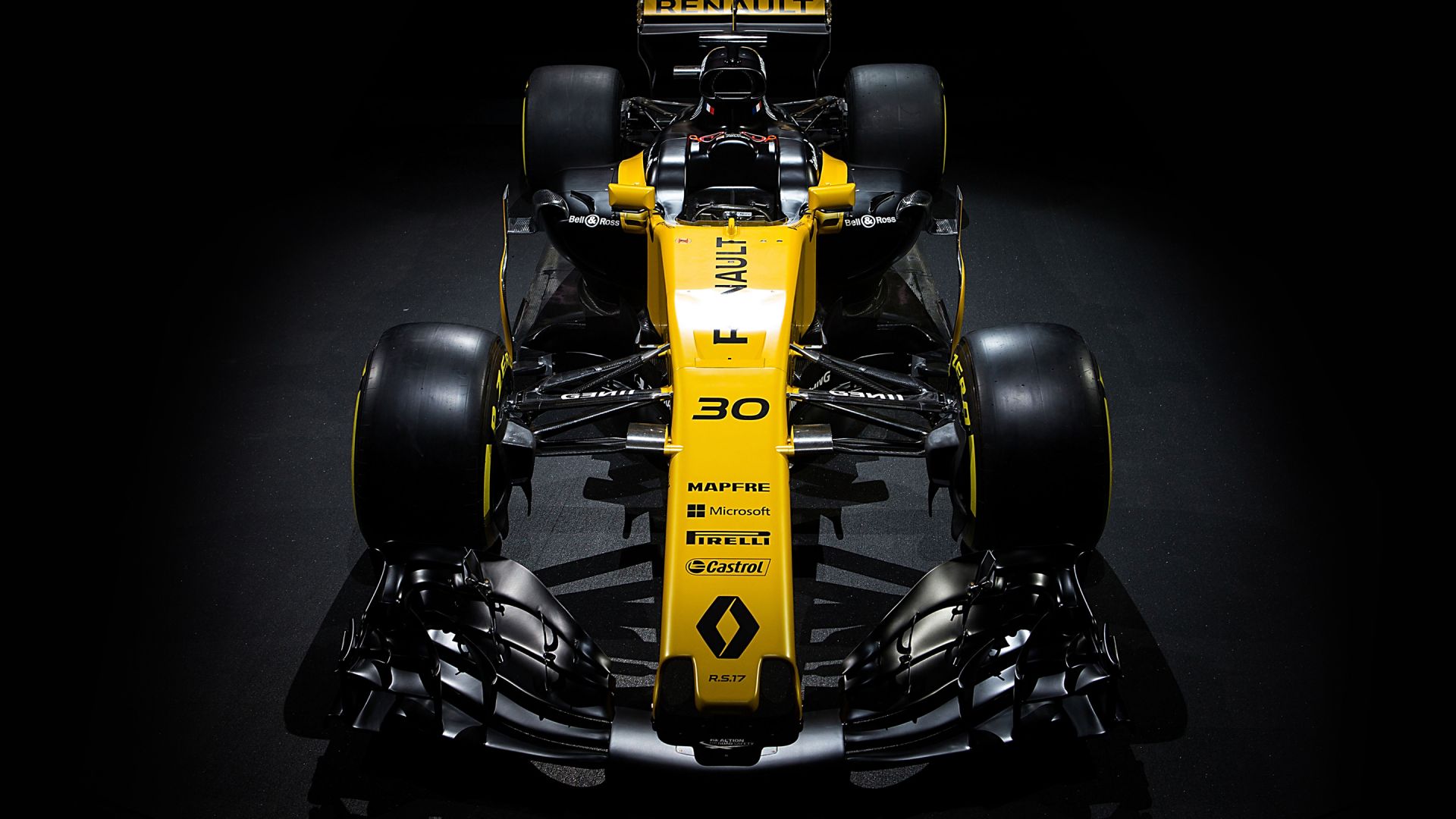 Wallpaper Renault R.S.17, 2017 Formula 1, yellow car