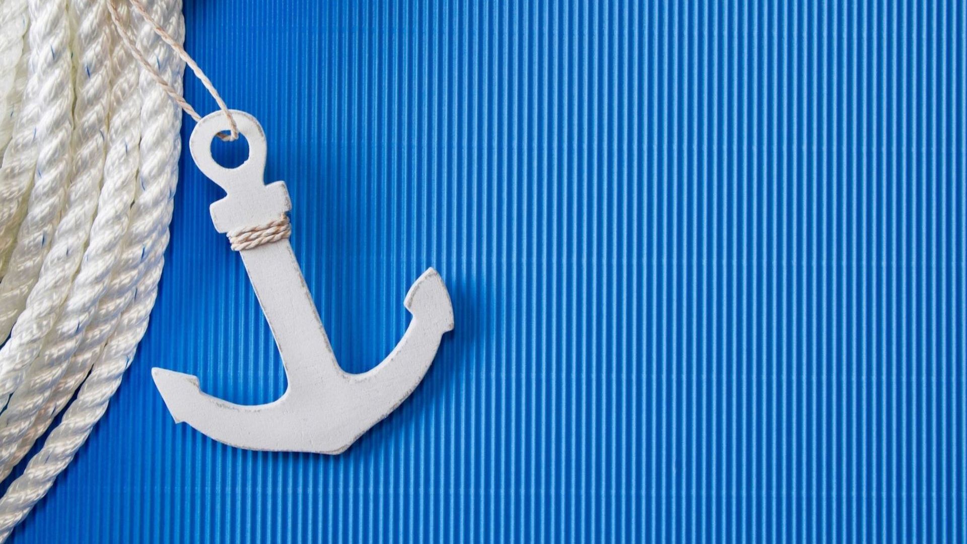 Wallpaper White anchor, rope