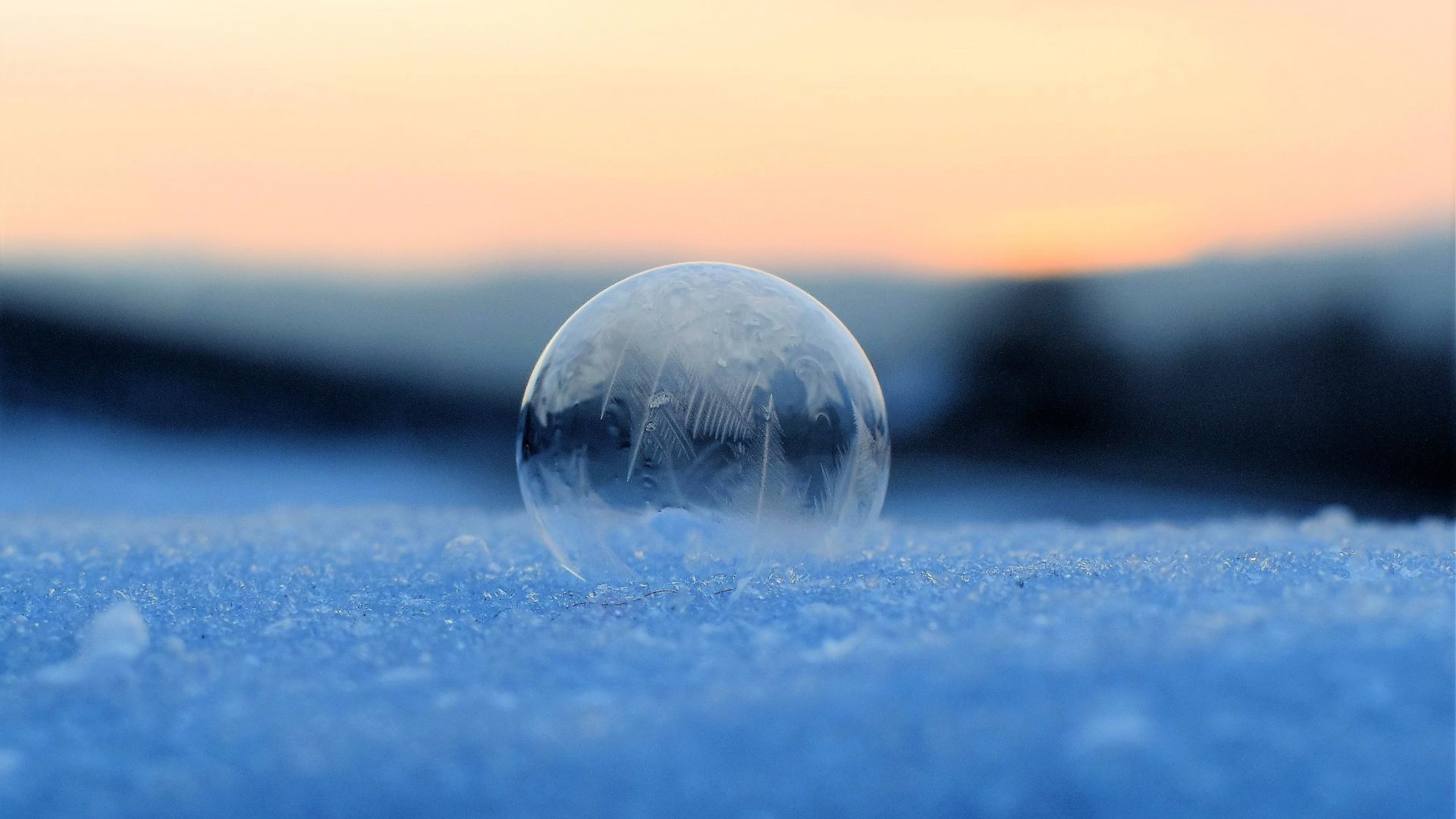 Wallpaper Frozen bubble, winter, close up