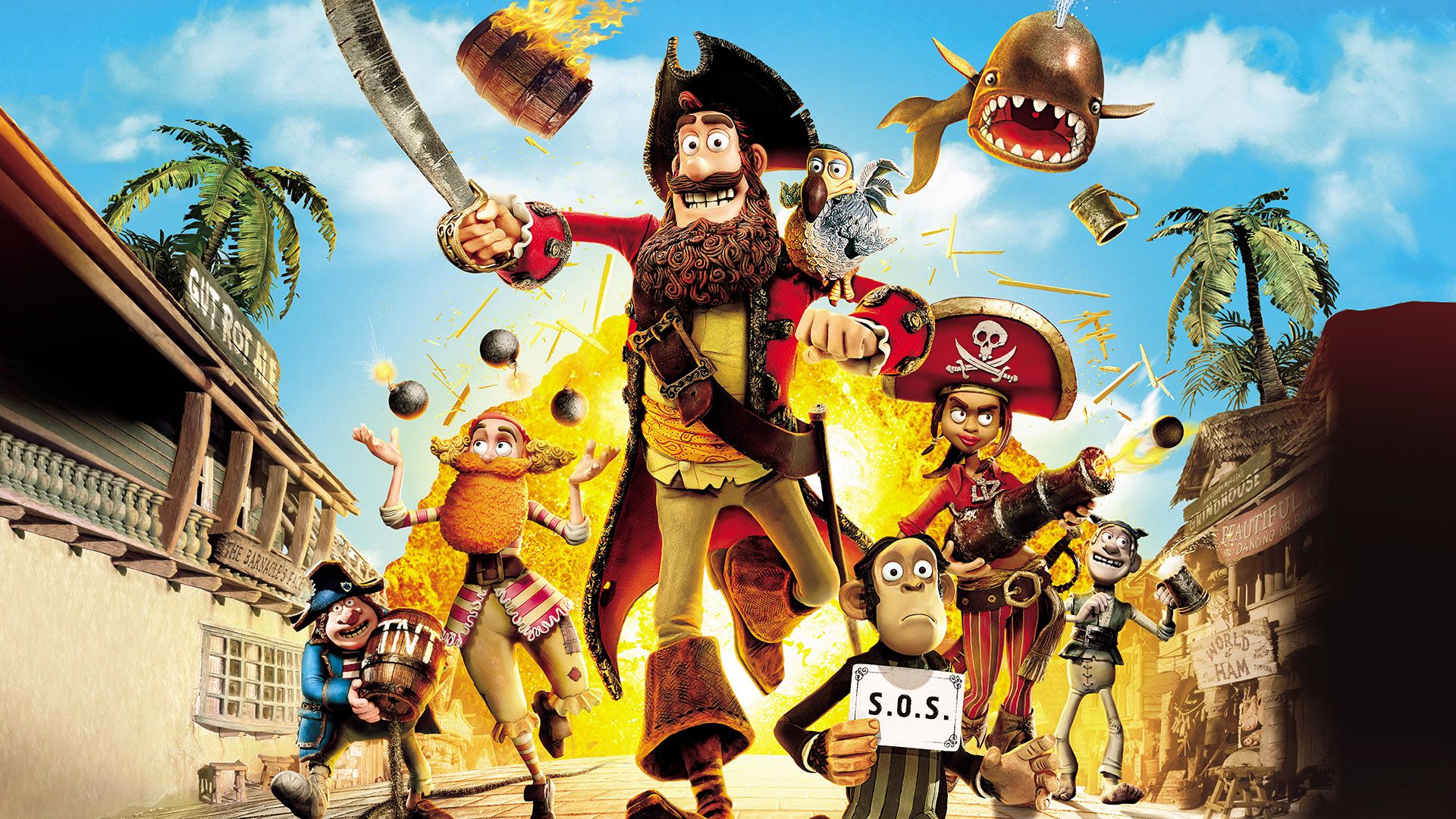 Wallpaper The Pirates! Band of Misfits, 2012 movie, animated movie