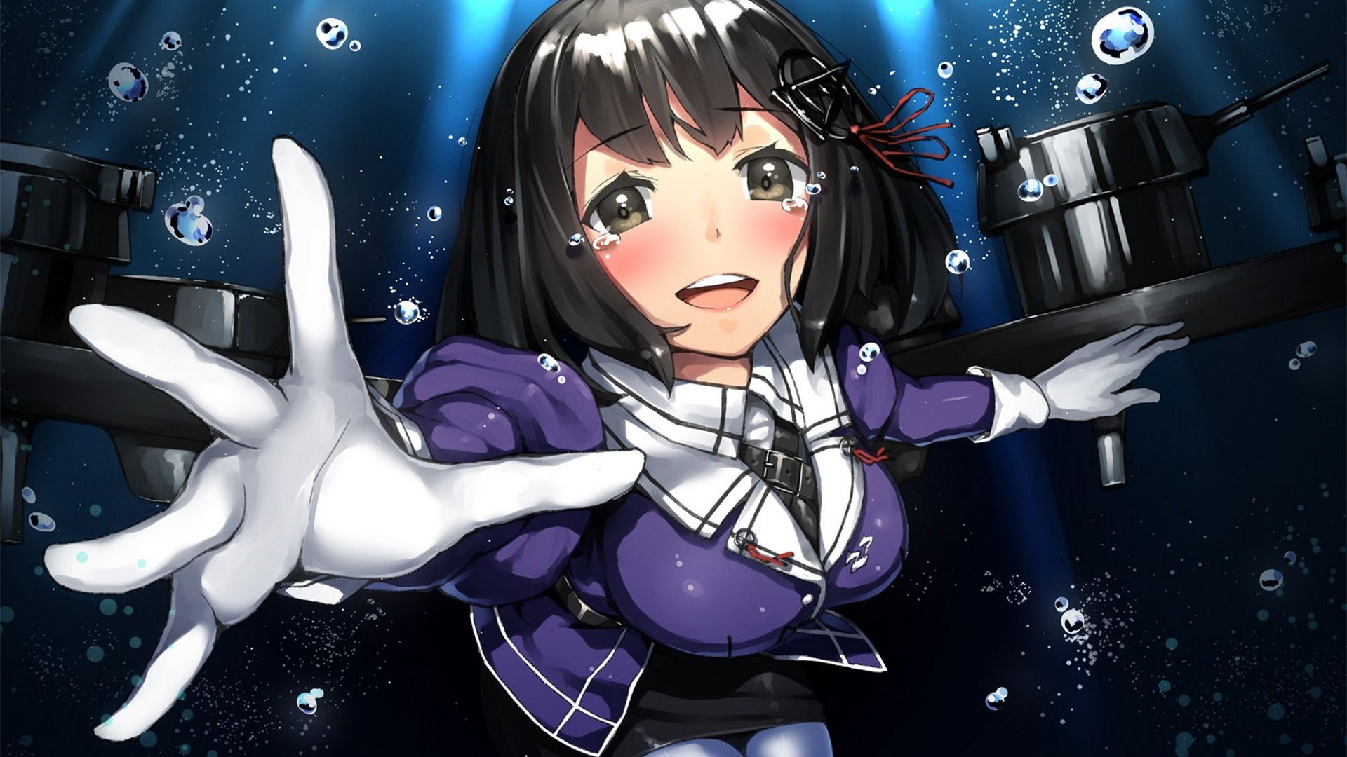 Wallpaper Haguro, kancolle, underwater, anime girl