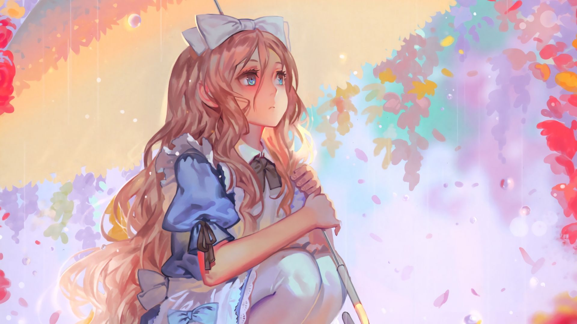 Wallpaper Alice, Alice in wonderland, blonde anime girl, artwork