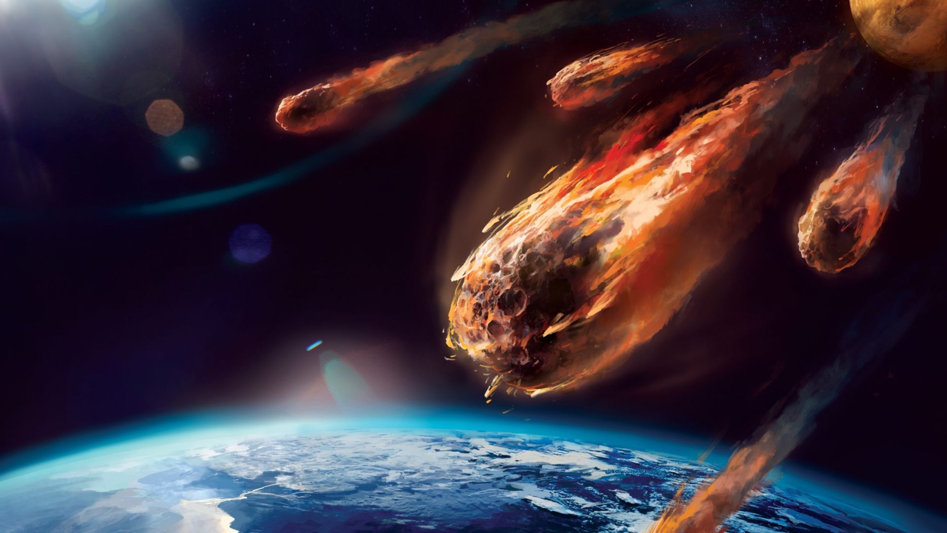 Wallpaper Asteroid in space artwork