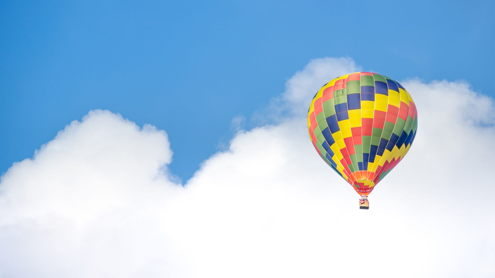 Wallpaper Hot air balloon ride sky clouds