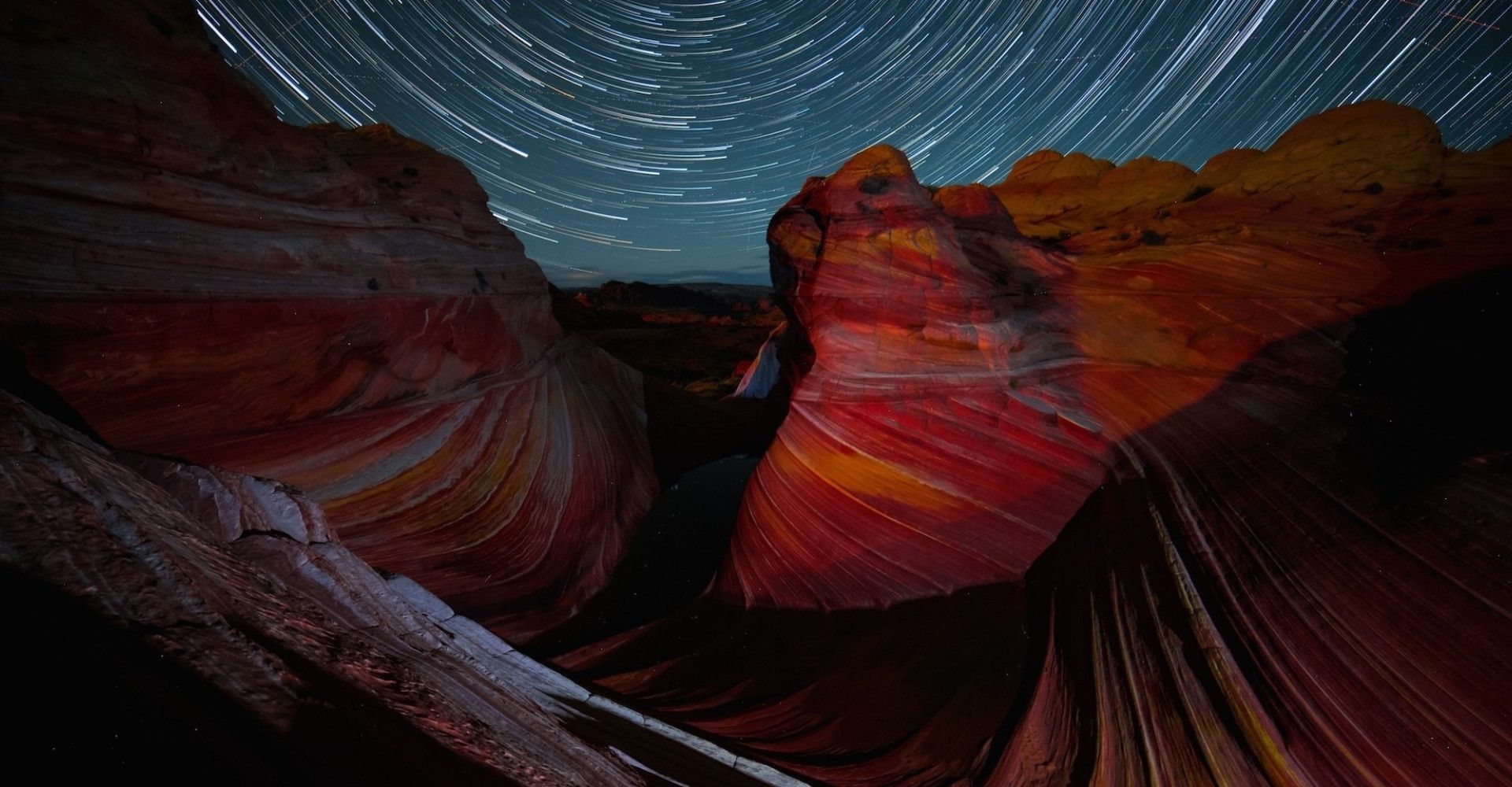 Wallpaper Arizona wave time lapse in night