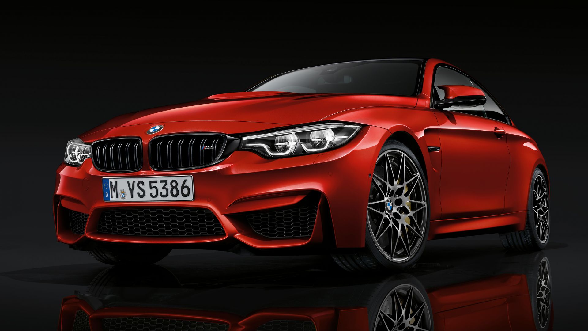 Wallpaper Red luxury car, BMW M4, front view