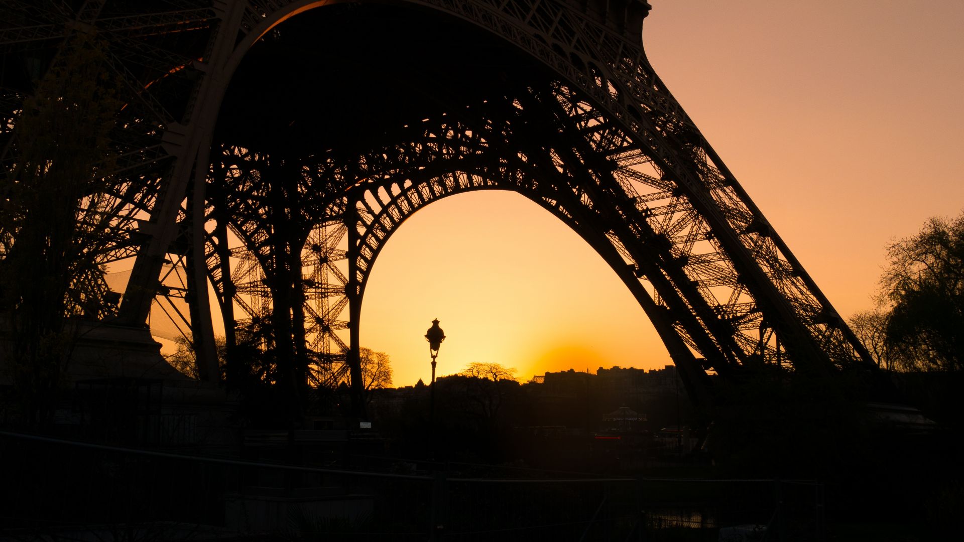 Wallpaper Eiffel Tower, paris, sunset, city