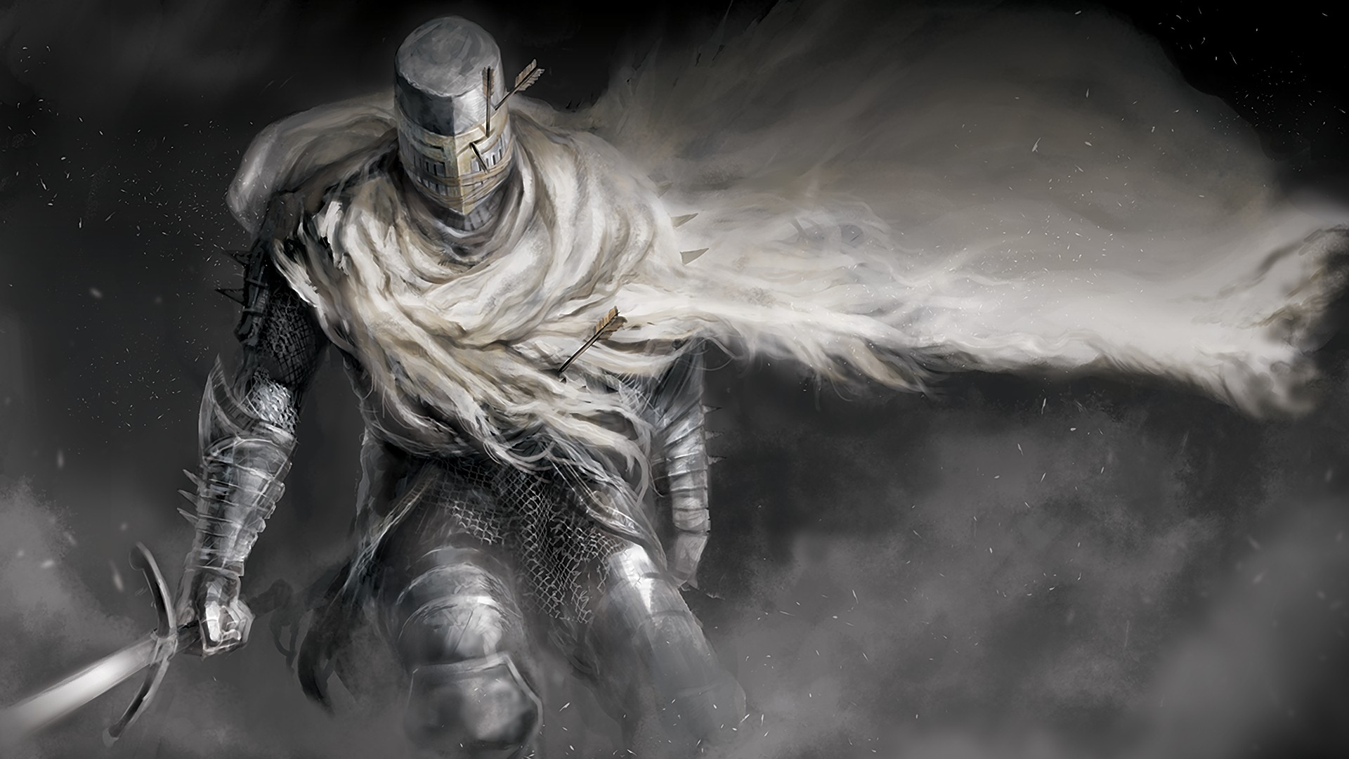 Wallpaper Dark souls II video game, knight