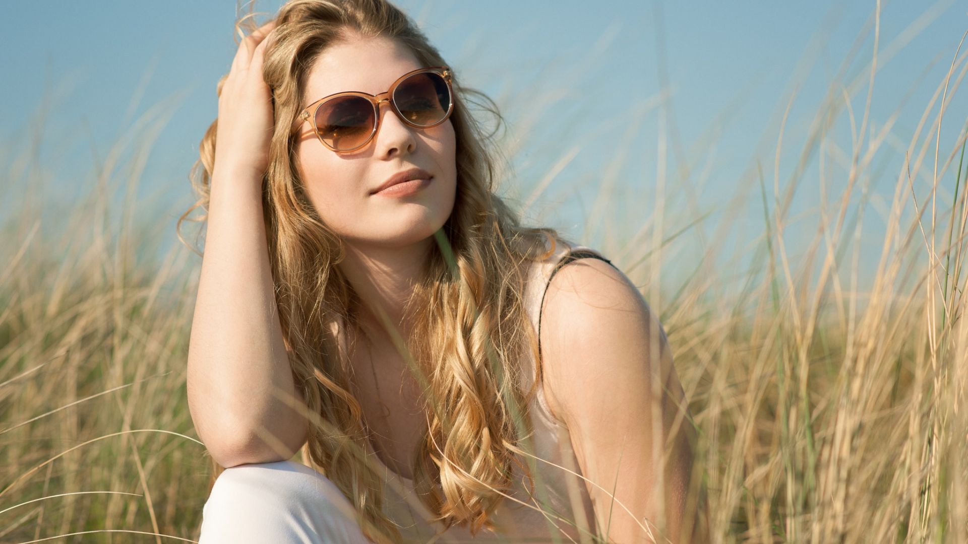 Wallpaper Katja Rossmann, blonde, model, outdoor