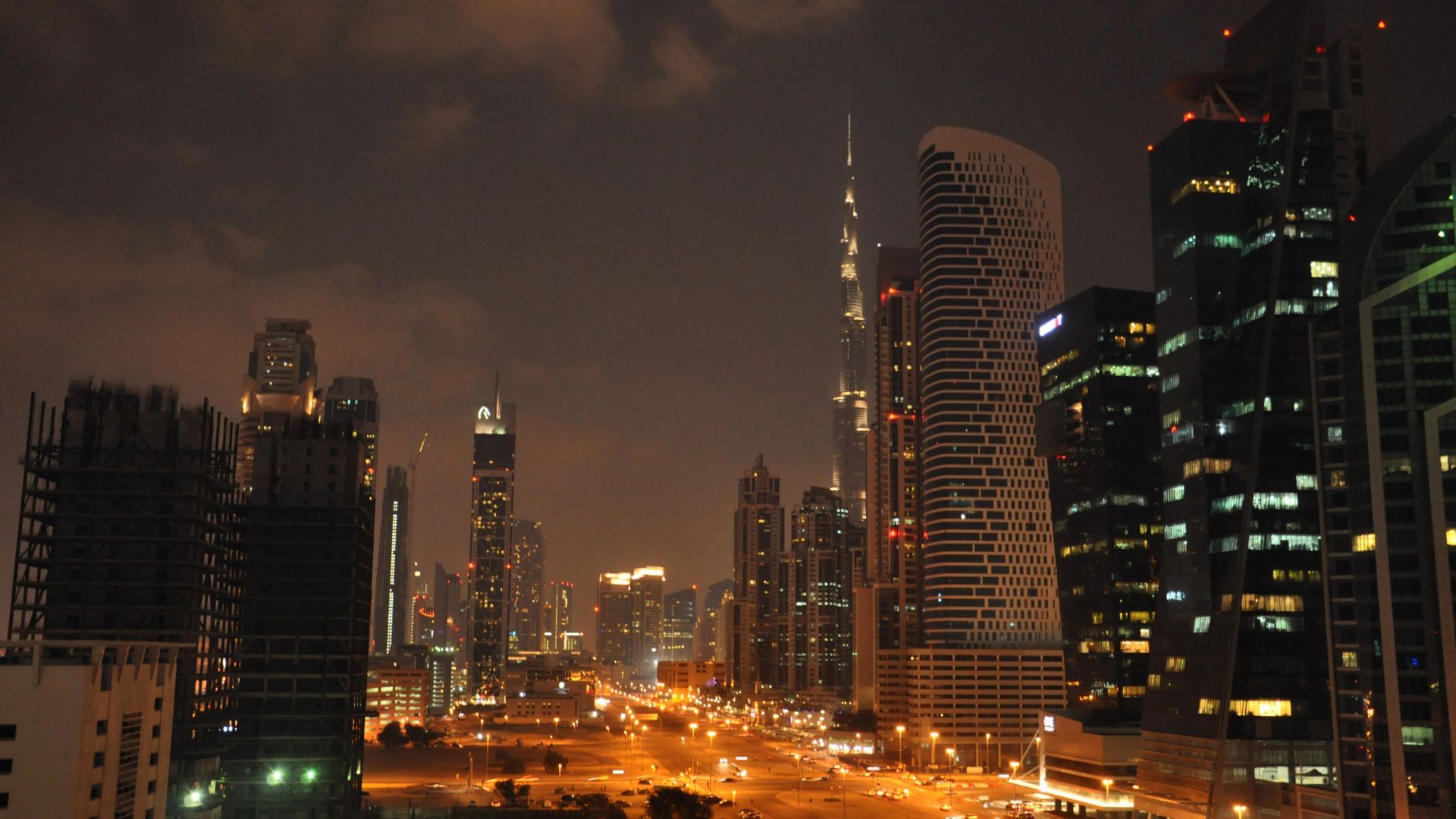 Wallpaper Dubai, city lights