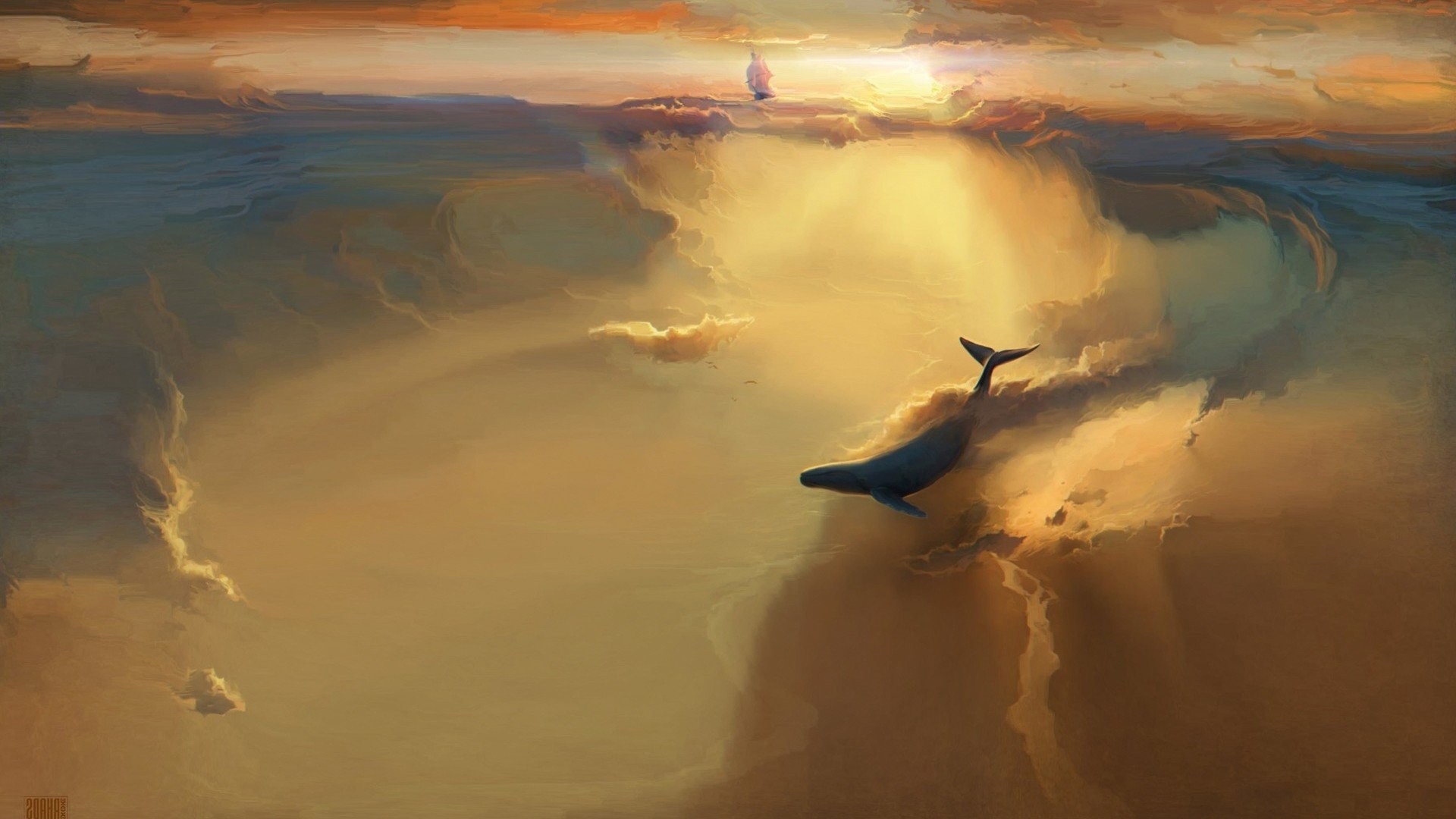 Wallpaper Whale illustration