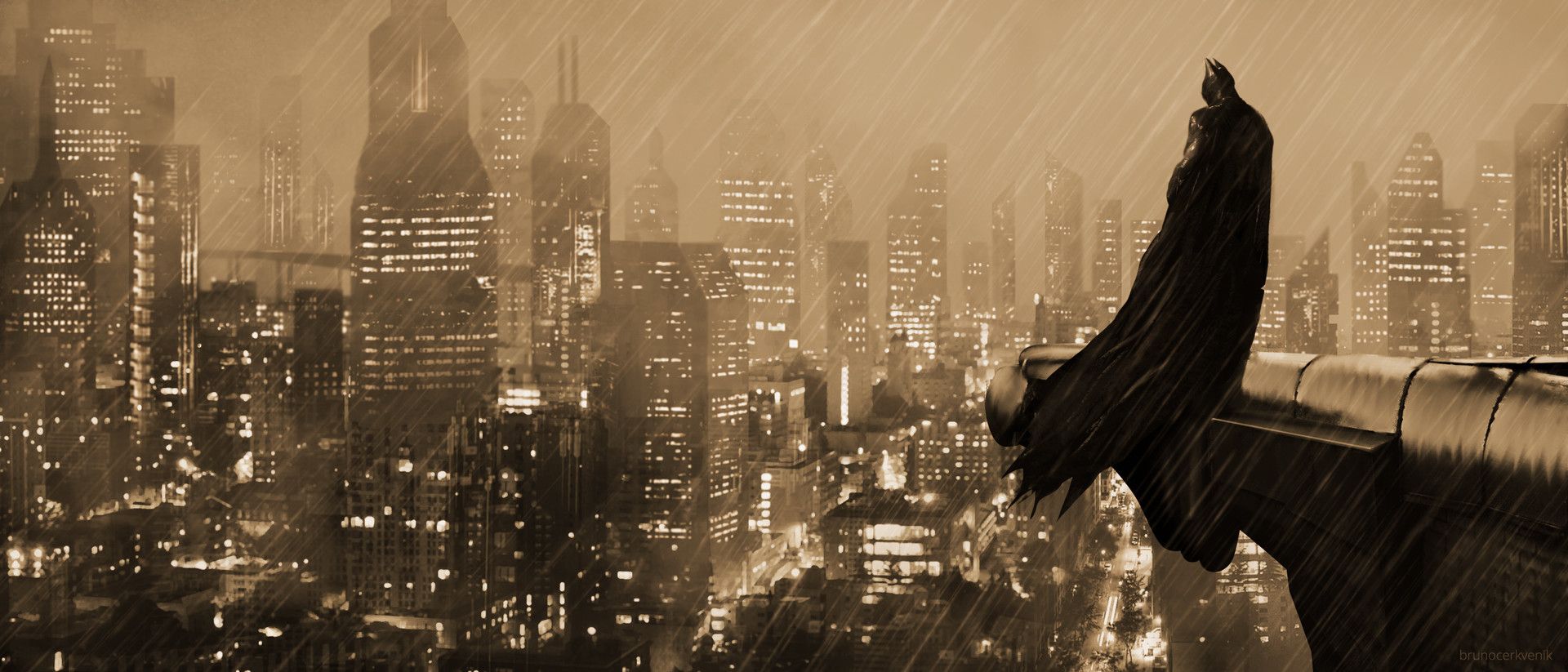 Wallpaper Batman, The guardian of gotham city, night