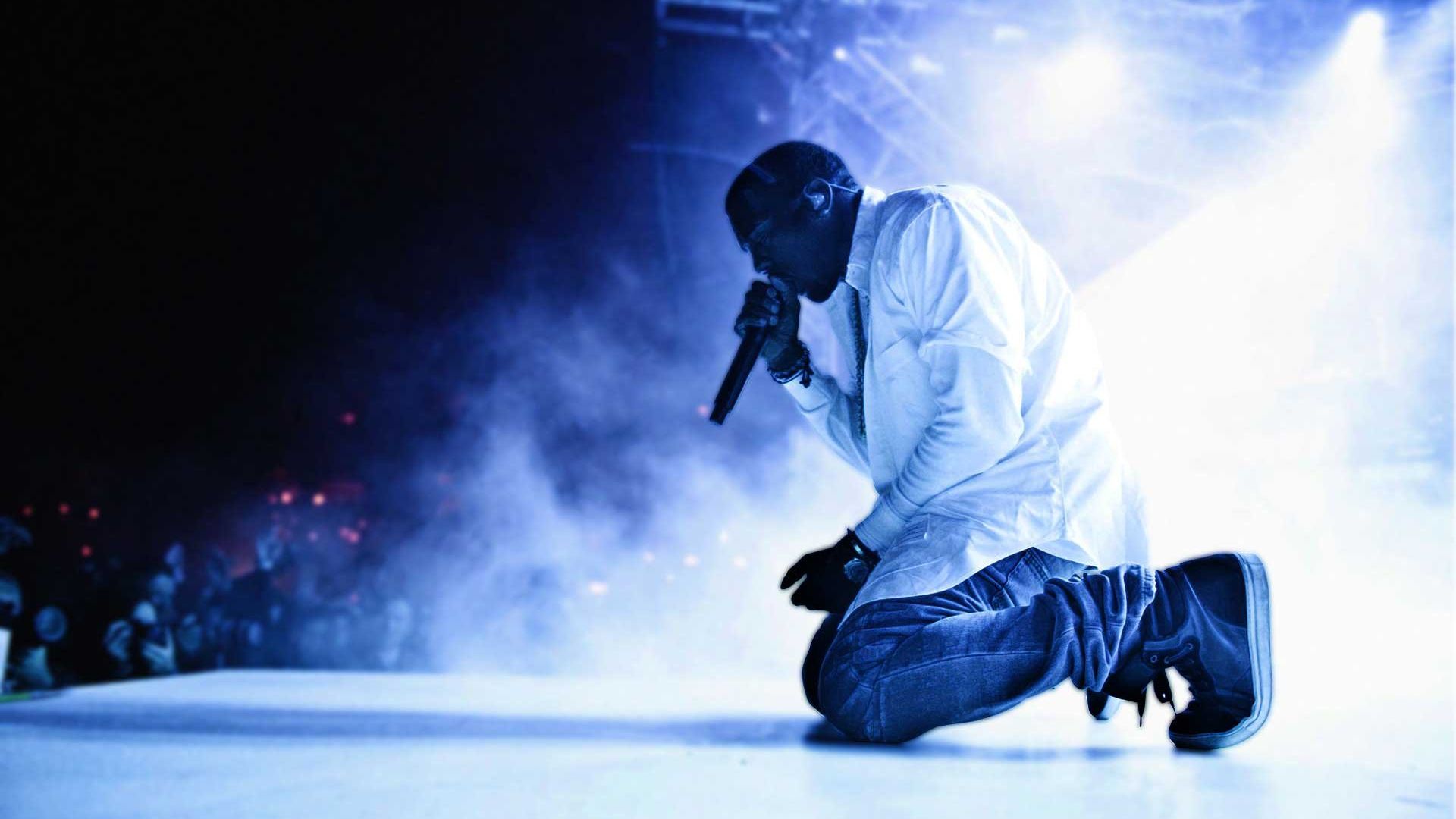 Wallpaper Kanye West, Rapper, performing