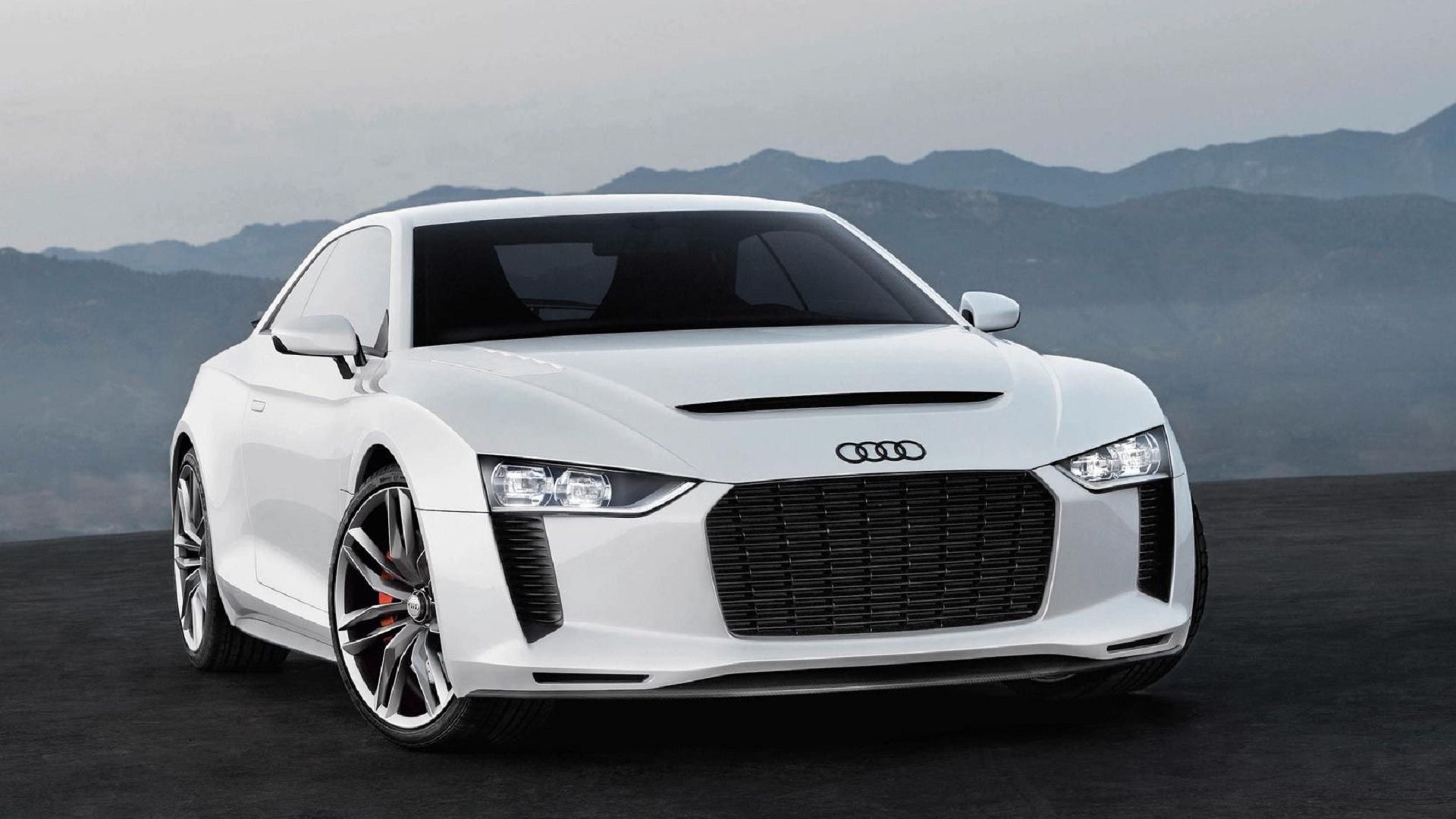 Wallpaper White Audi concept sports car