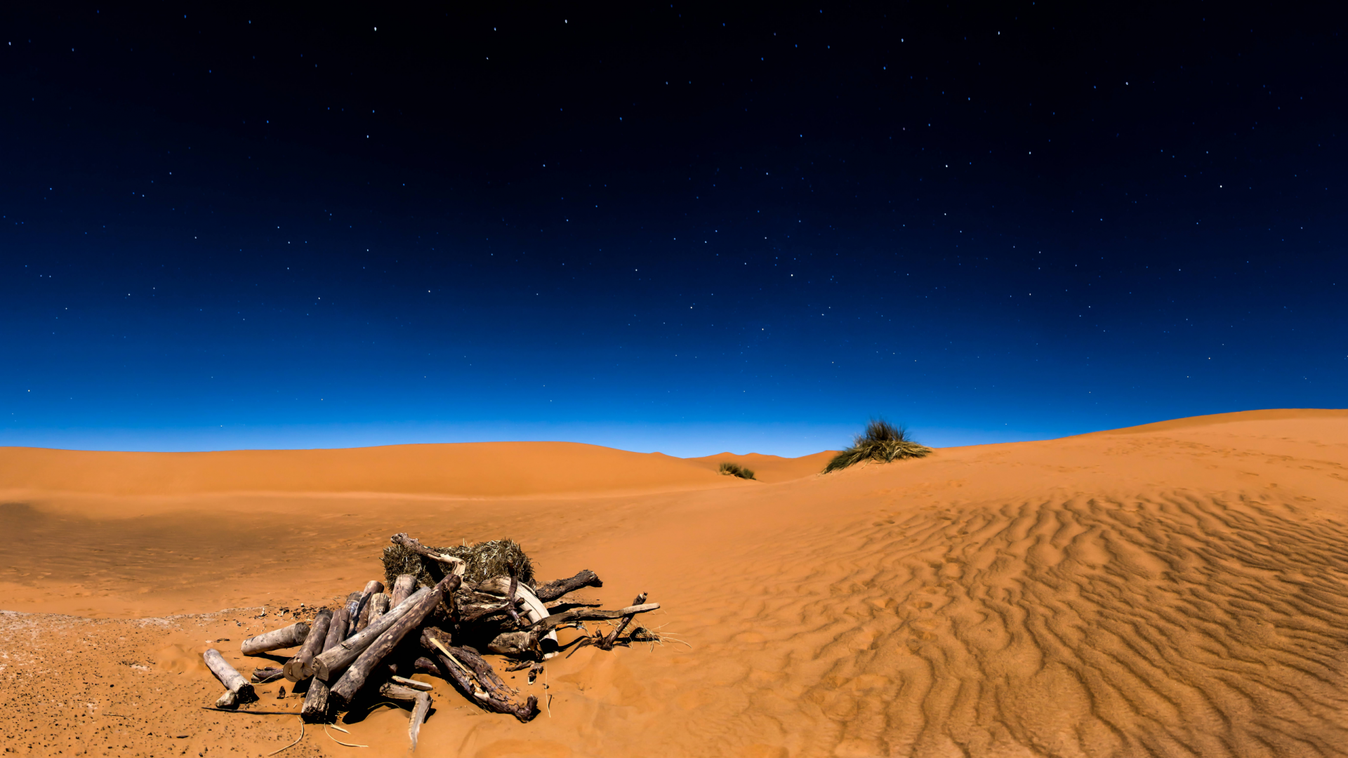 Wallpaper Desert, night, landscape