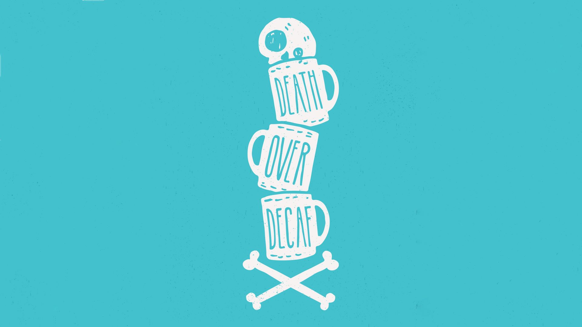 Wallpaper Humor, coffee cup, minimal, skull