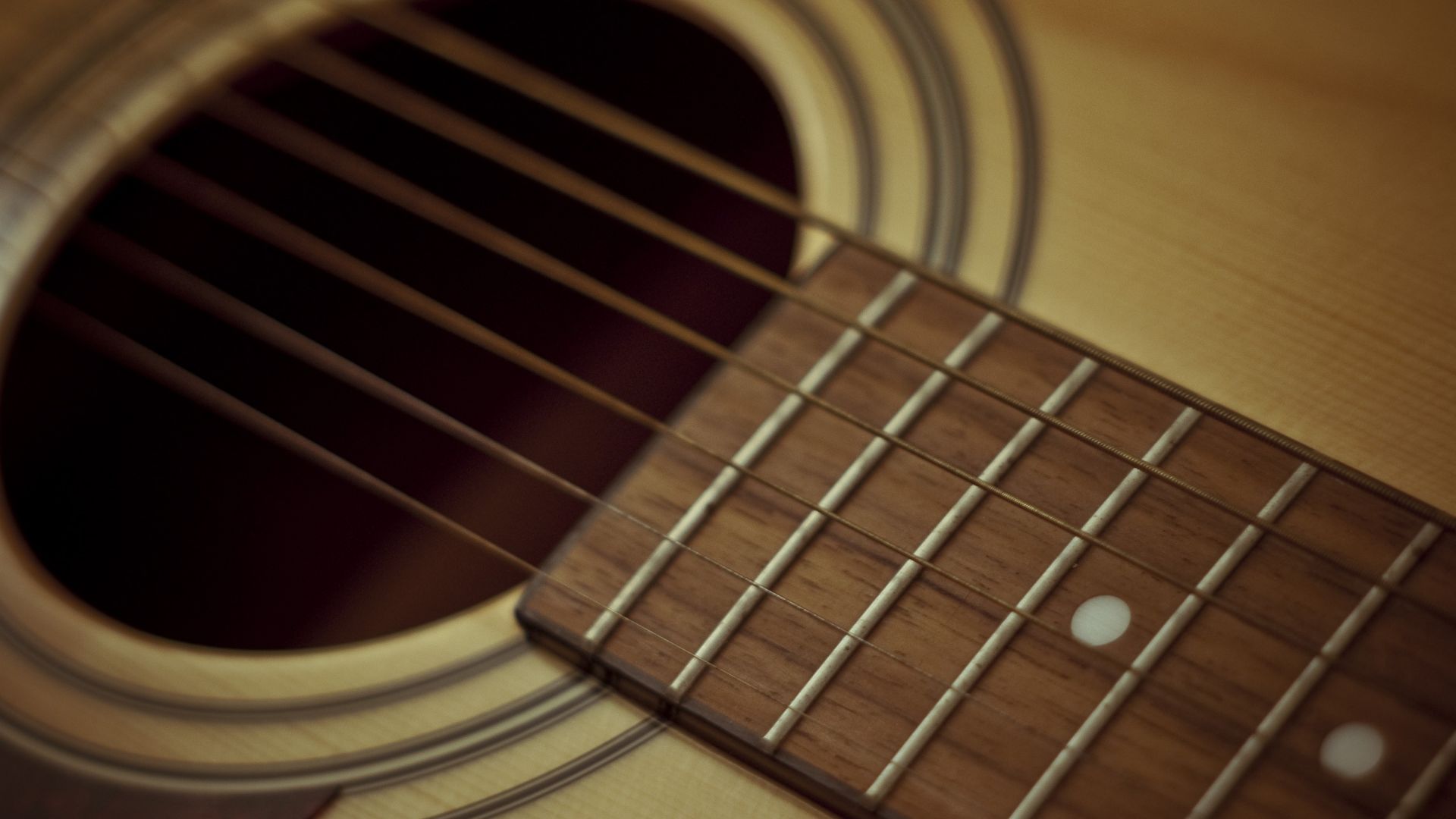 Wallpaper Strings of guitar close up