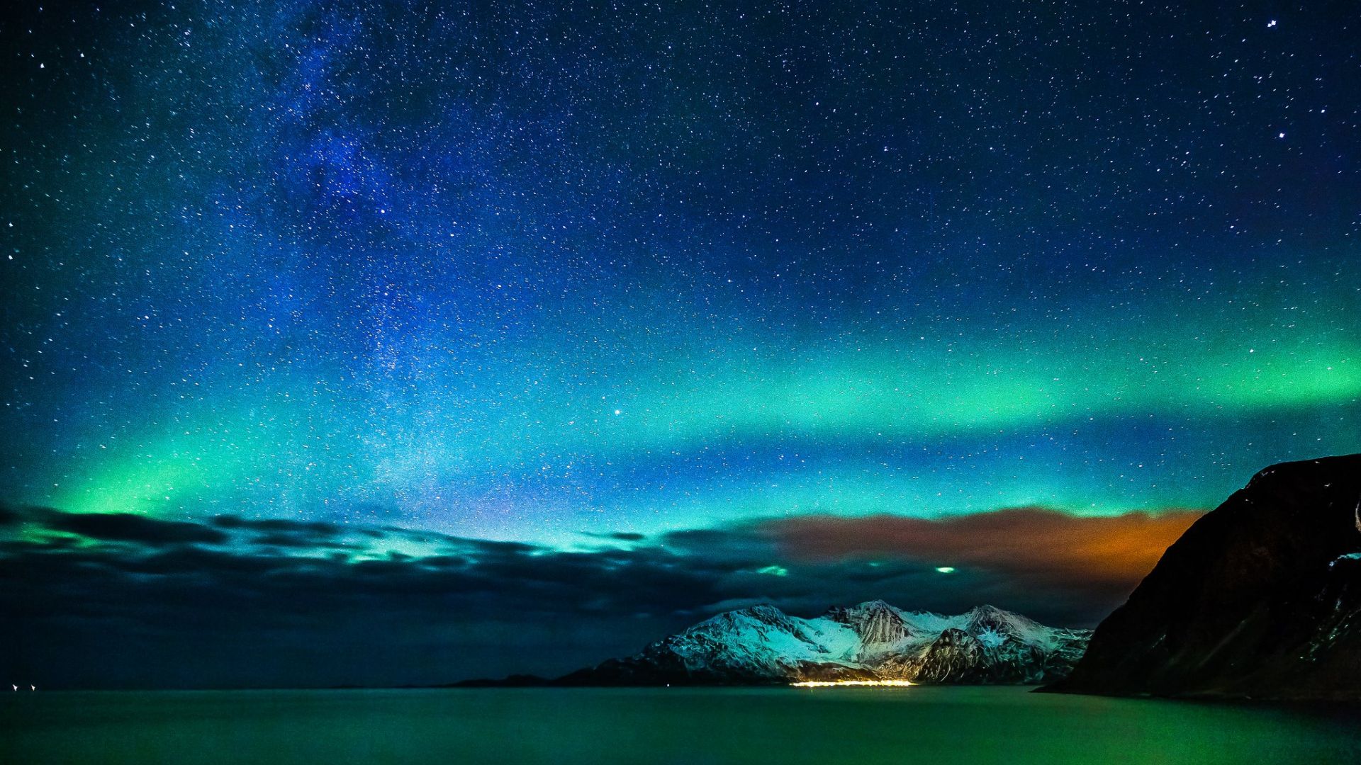 Wallpaper Alaska aurora lights