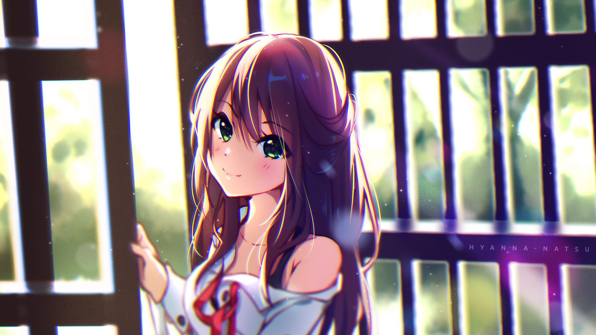 Desktop Wallpaper Cute Long Hair Anime Girl, Hd Image, Picture, Background,  Sg8dfr