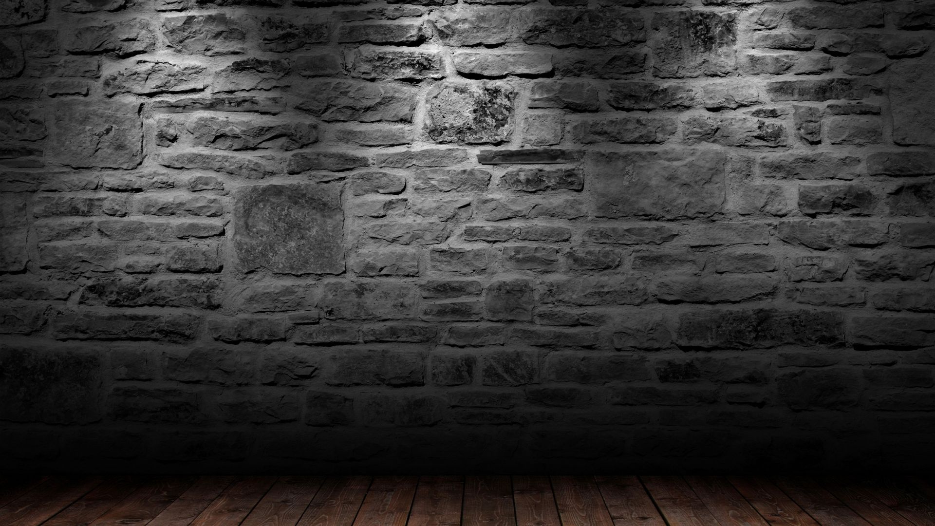 Wallpaper Bricks wall, wooden floor
