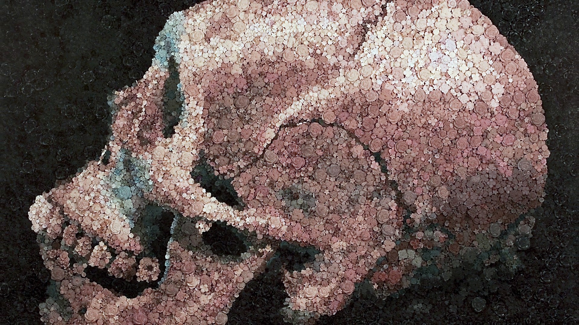 Wallpaper Skull made with flowers, fantasy
