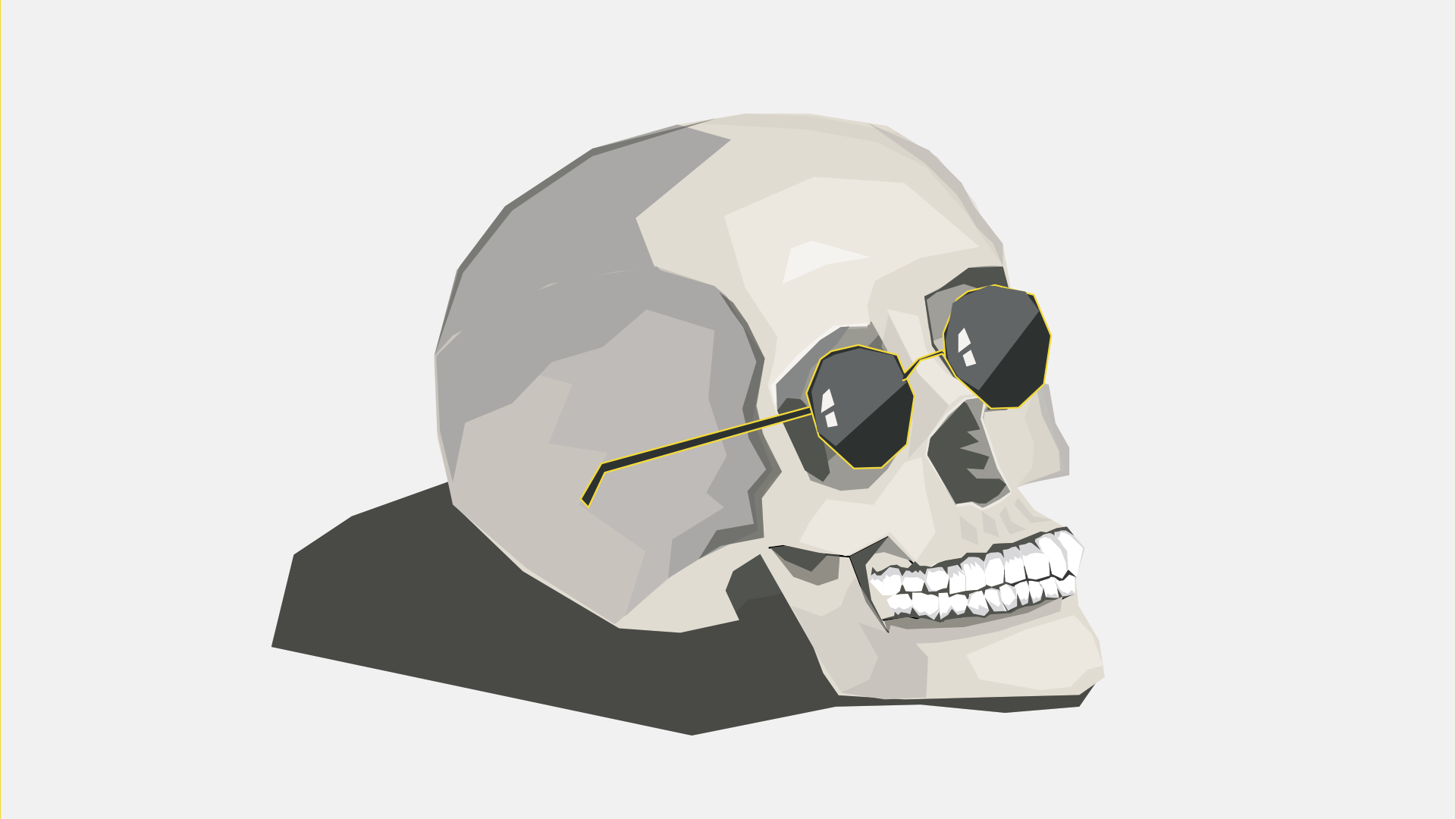 Wallpaper Skull, sunglasses, digital art