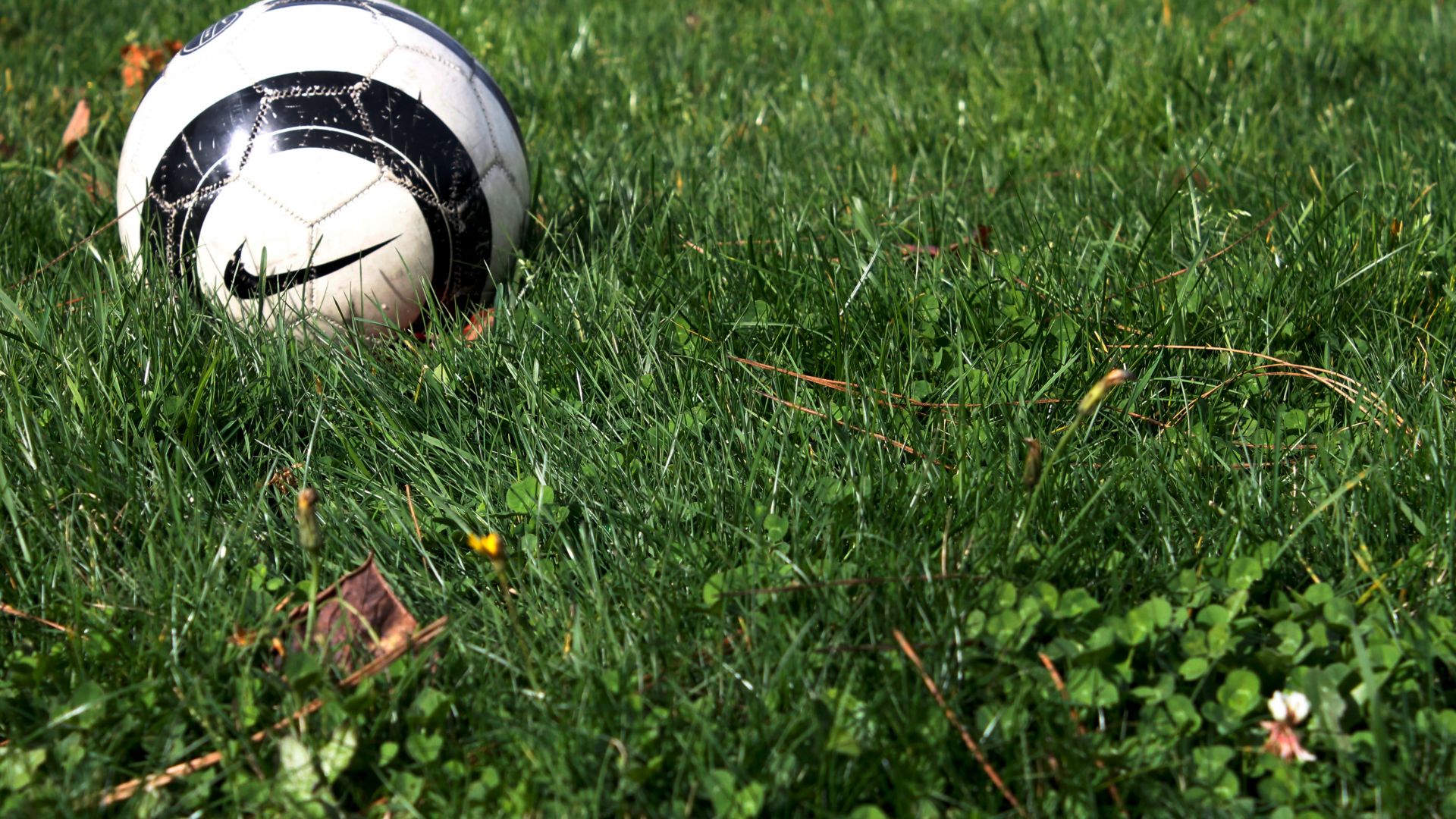 Wallpaper nike Soccer ball, grass field