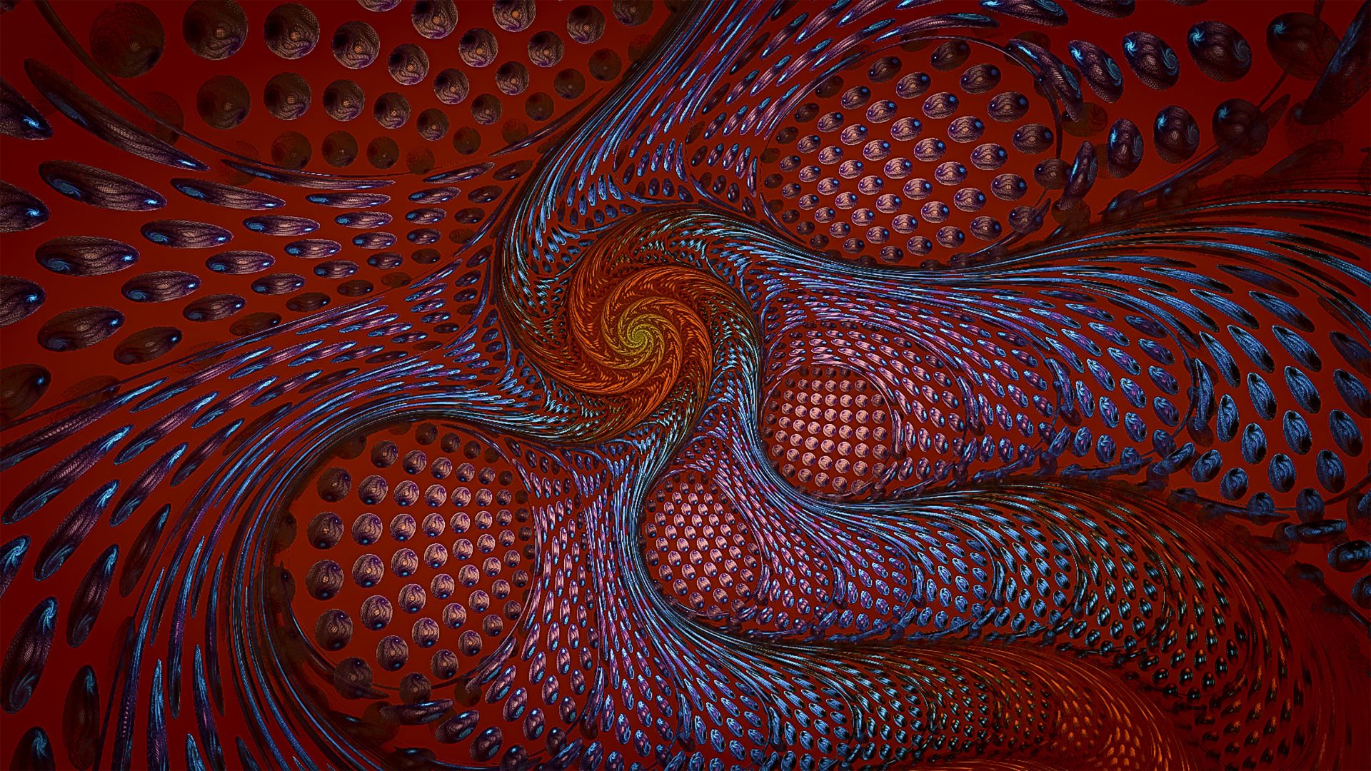 Wallpaper Red fractal artwork