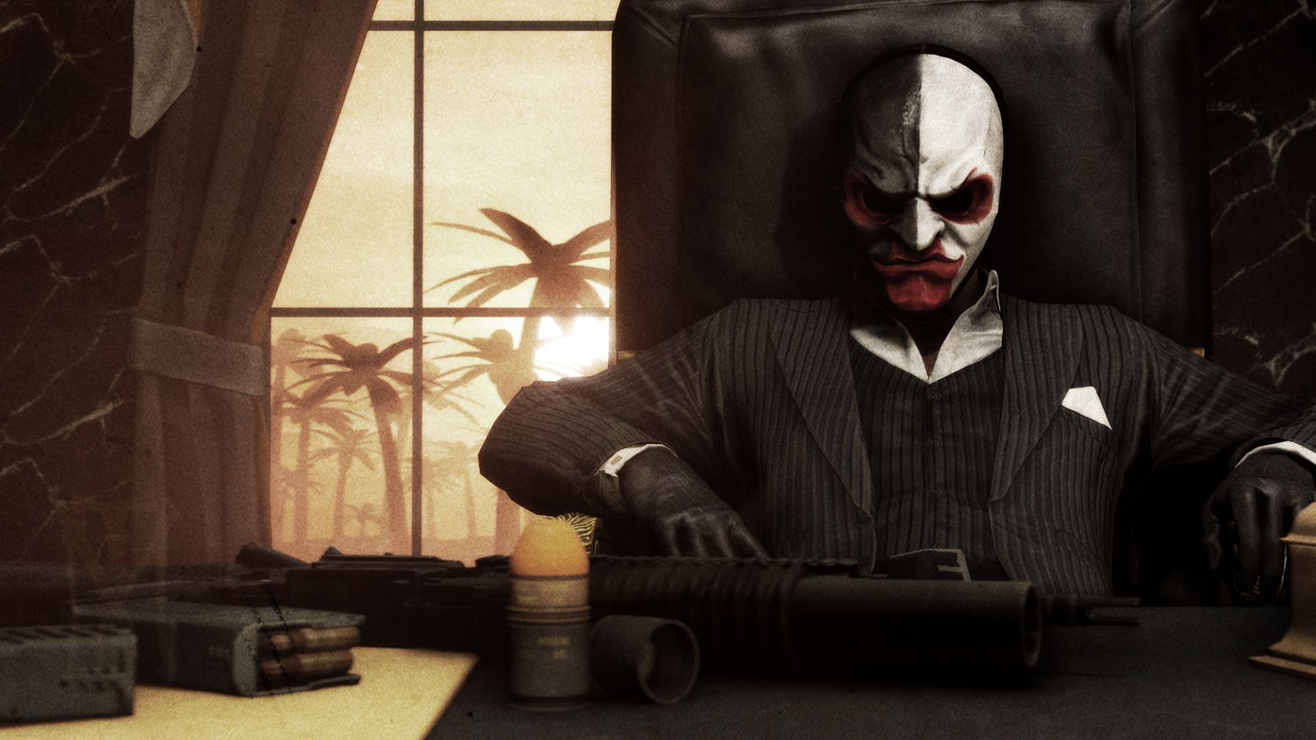 Wallpaper Scarface, Payday 2, video game, mask