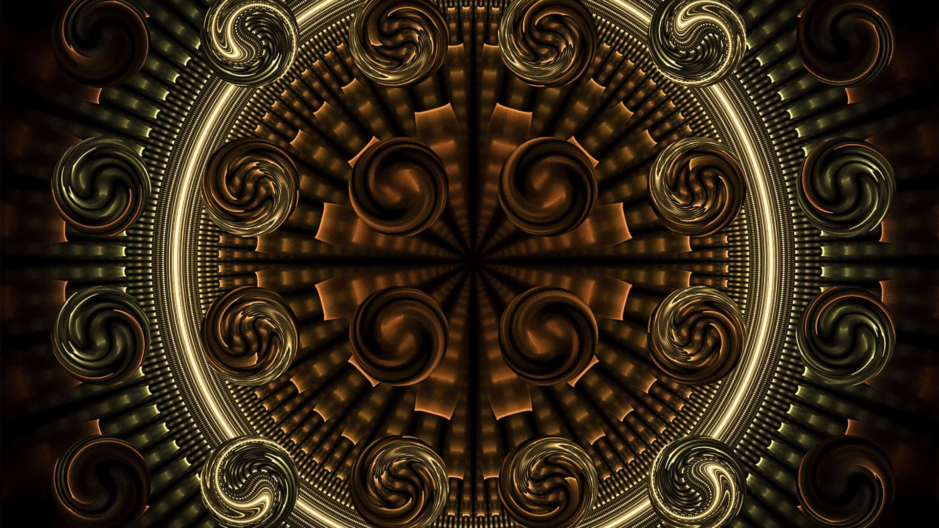 Wallpaper Fractal circle globes geometric