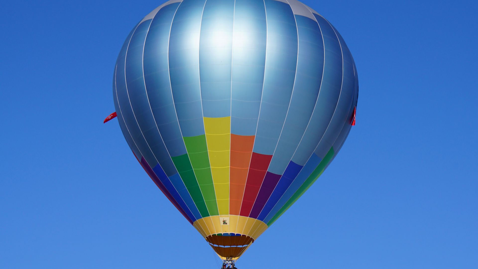 Wallpaper Hot air balloon envelope, blue sky