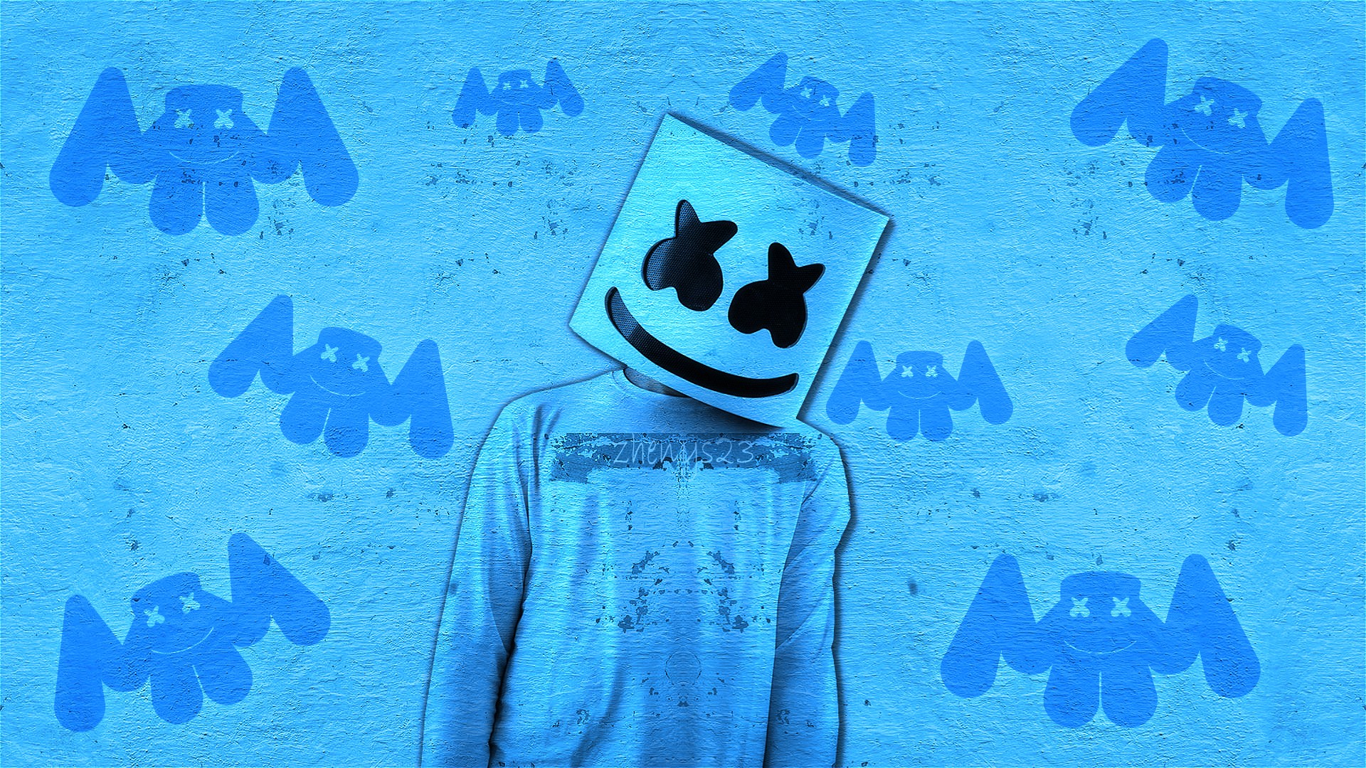 Wallpaper Marshmello, DJ, art, blue