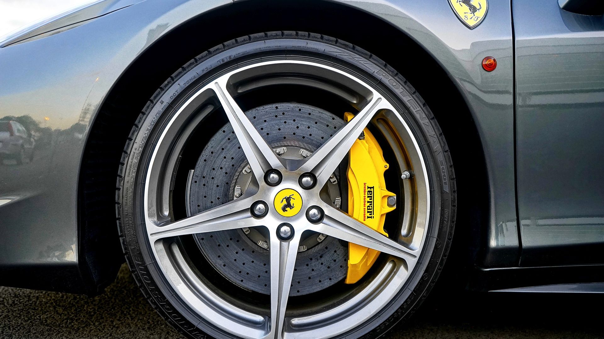 Wallpaper Ferrari,  alloy wheel, car