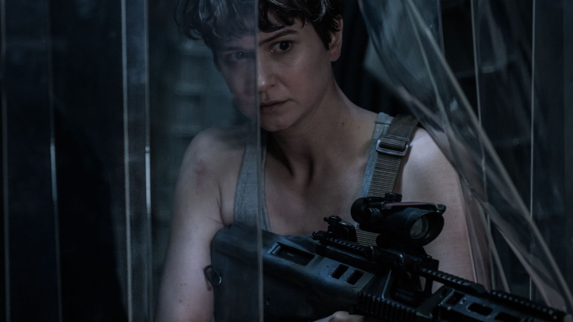 Wallpaper 2017 movie, Alien: Covenant movie, Katherine Waterston, actress, gun