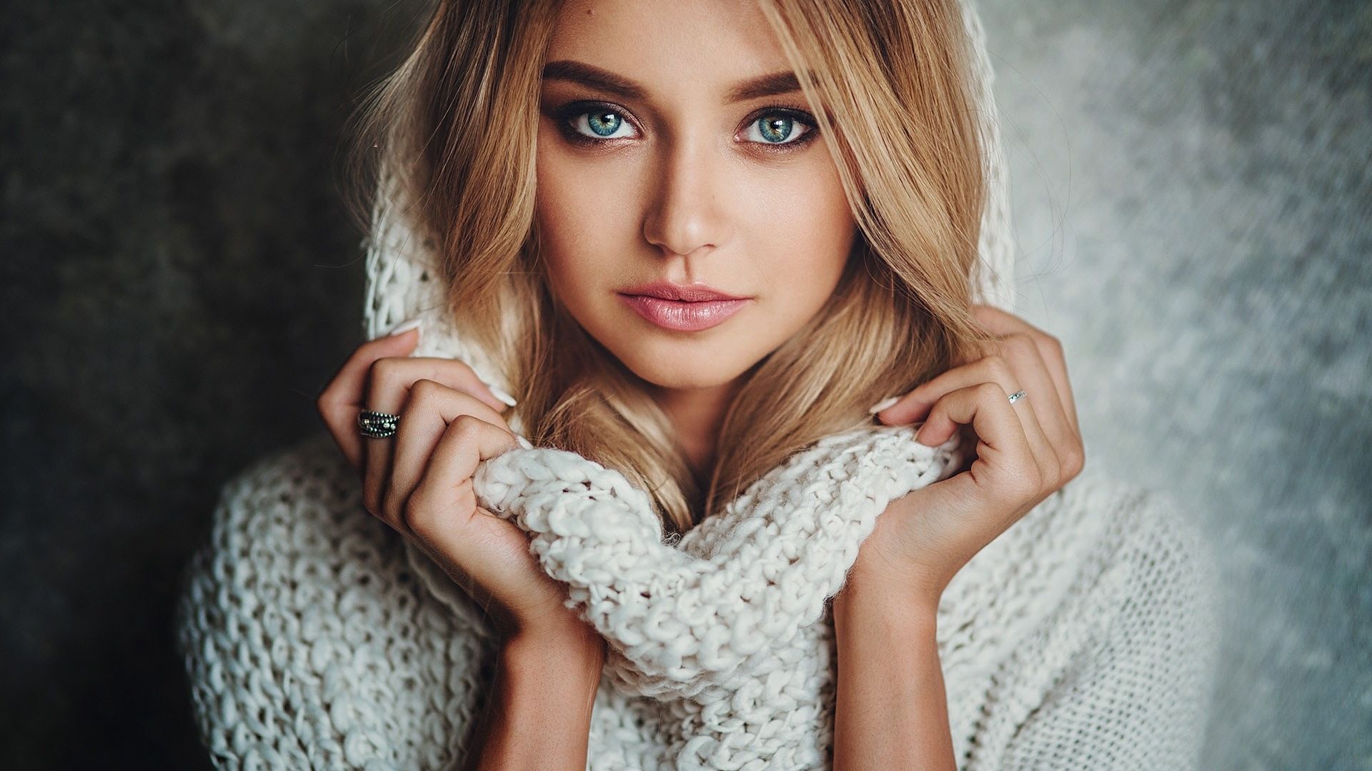 Wallpaper Blonde, blue eyes, girl