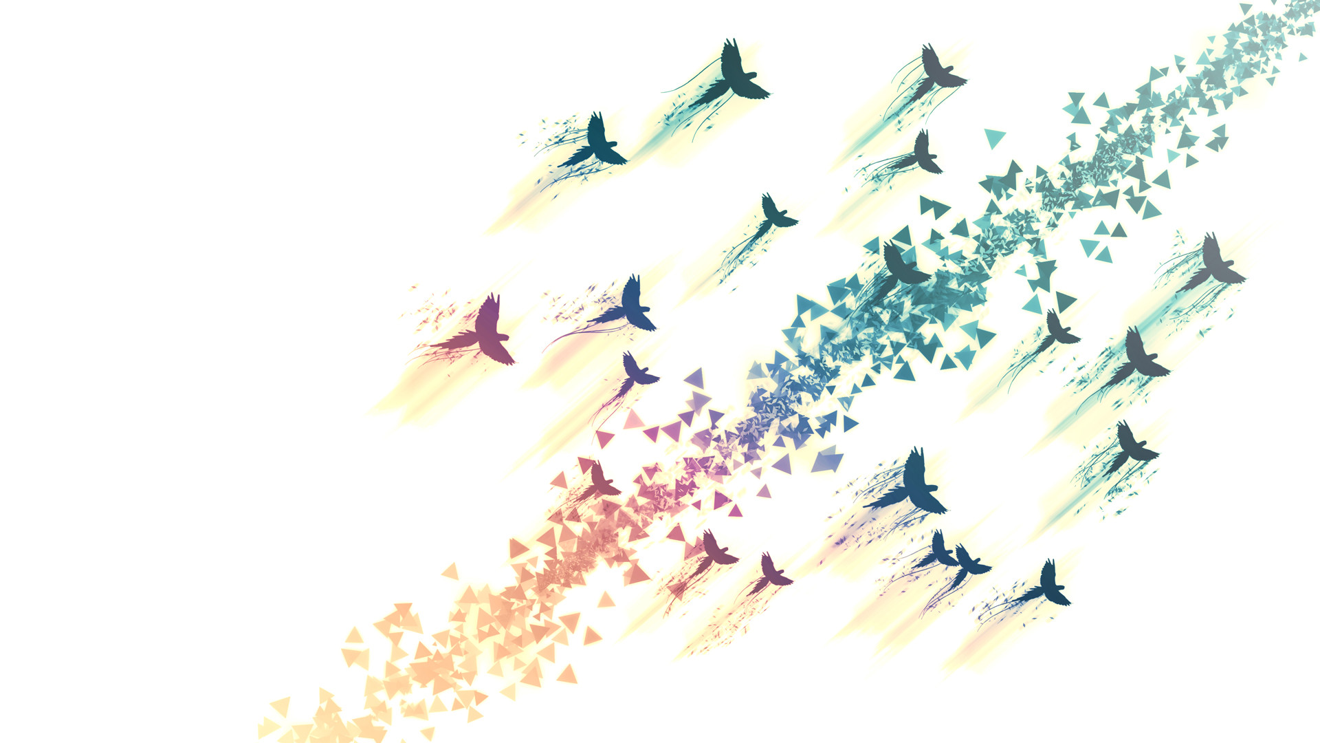 Wallpaper 3D artwork of flying birds