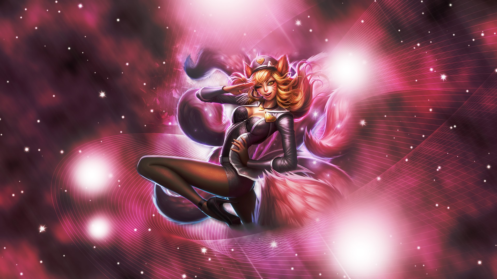 Wallpaper Fox Girl Ahri, League of legends game
