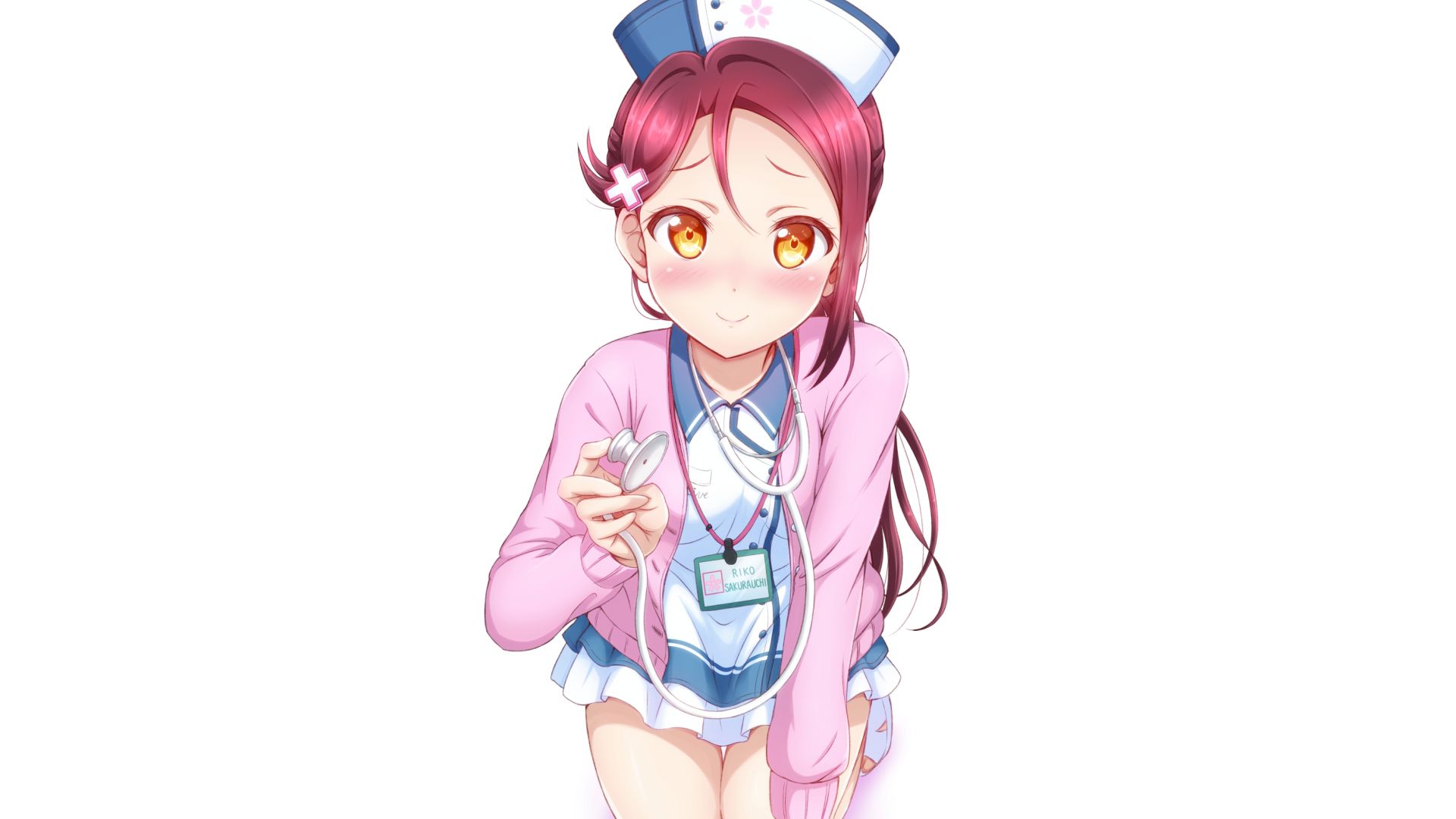 Wallpaper Sakurauchi Riko, Love Live!, anime girl, nurse