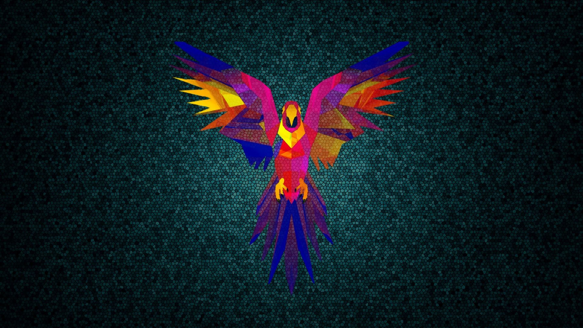 Wallpaper Colorful parrot artwork