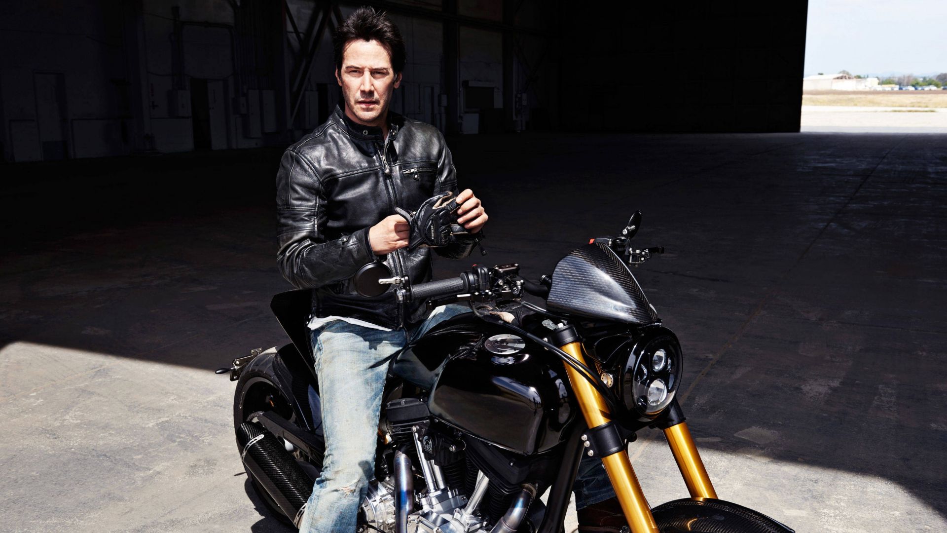 Wallpaper Keanu Reeves, riding, bike