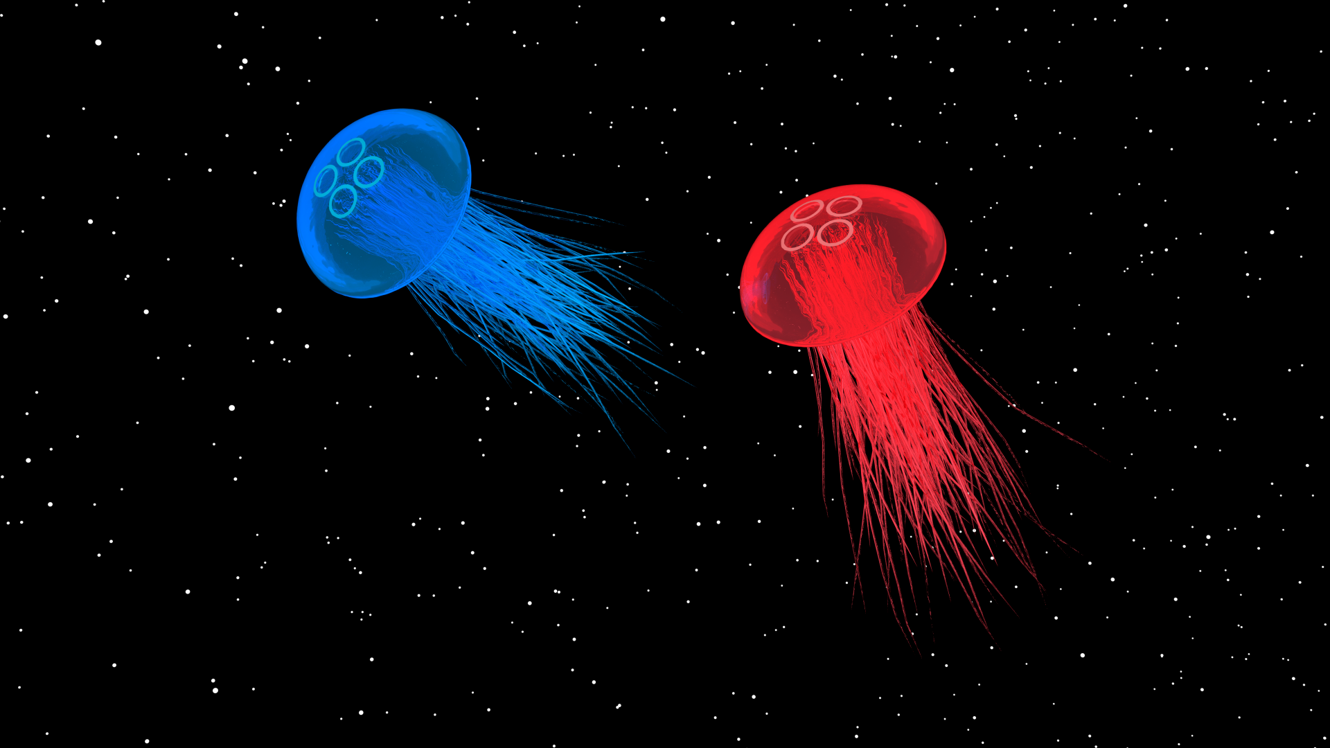 Wallpaper Jellyfish, space, digital art